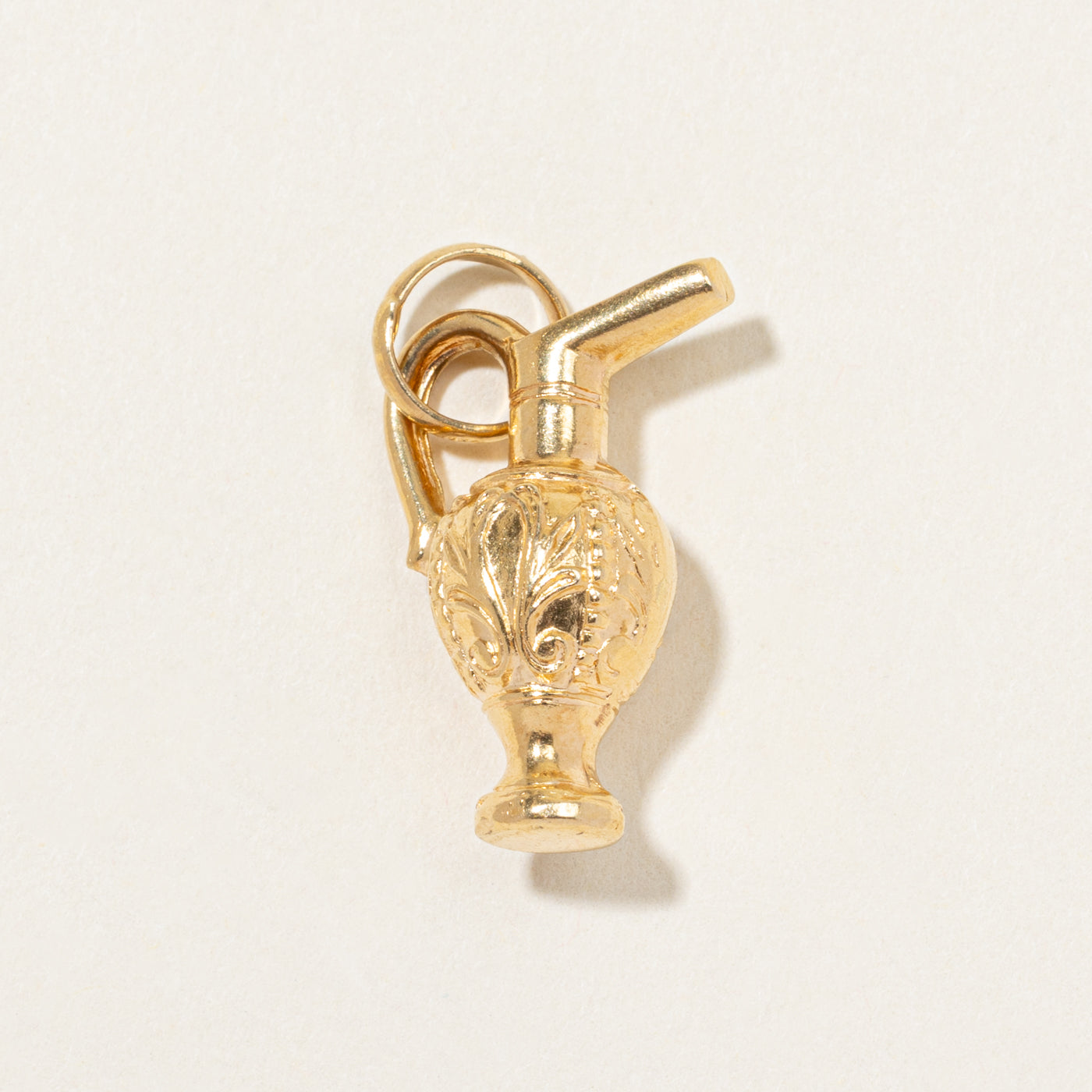 Vintage Italian 18k Floral Pitcher Charm