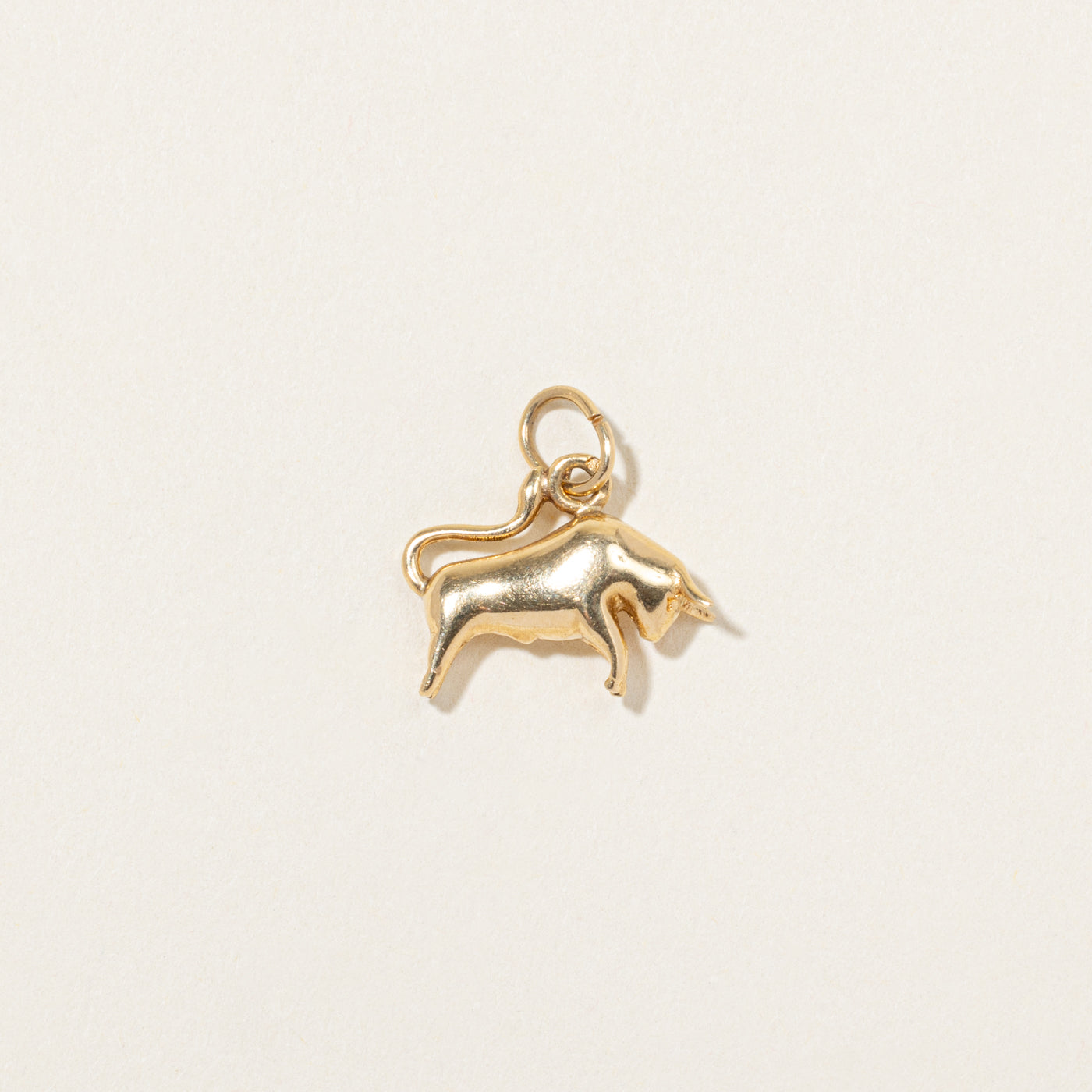French Hallmarked 18k Yellow Gold Charging Bull Charm