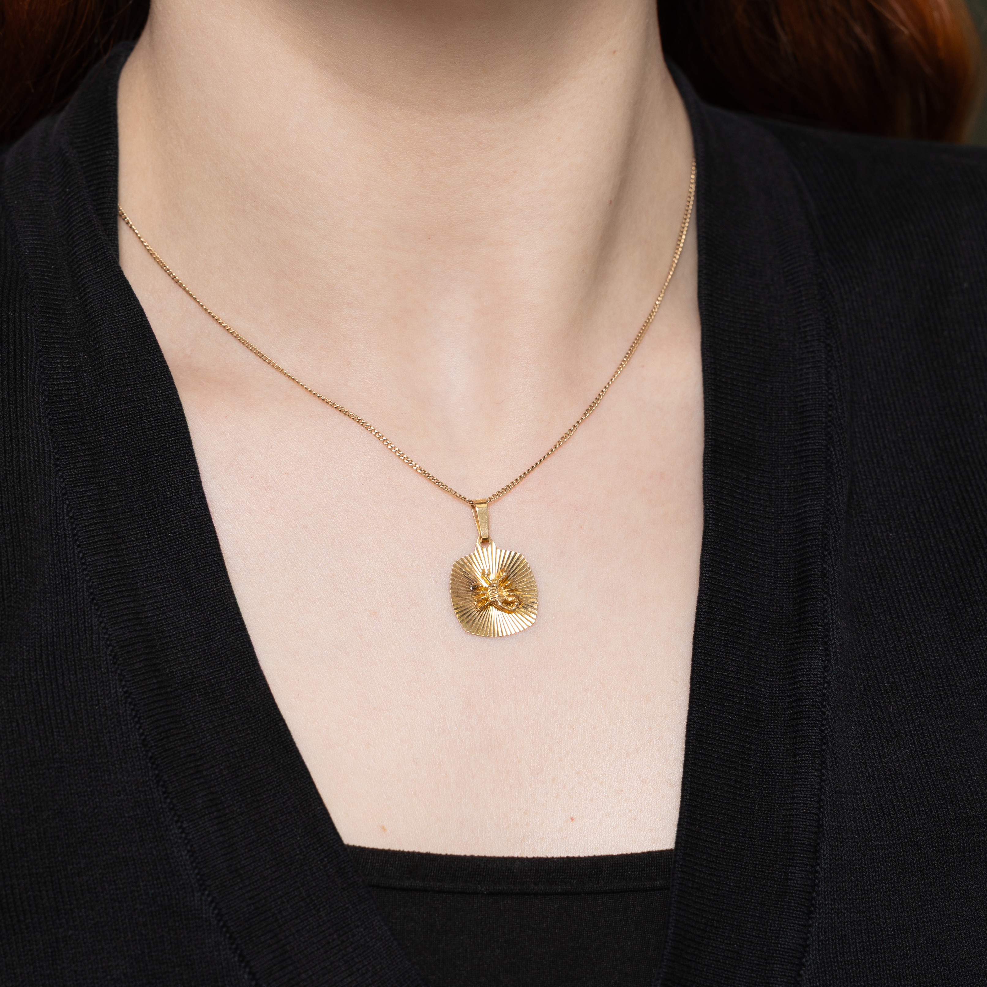 10k Yellow Gold Scorpio Zodiac Pendant