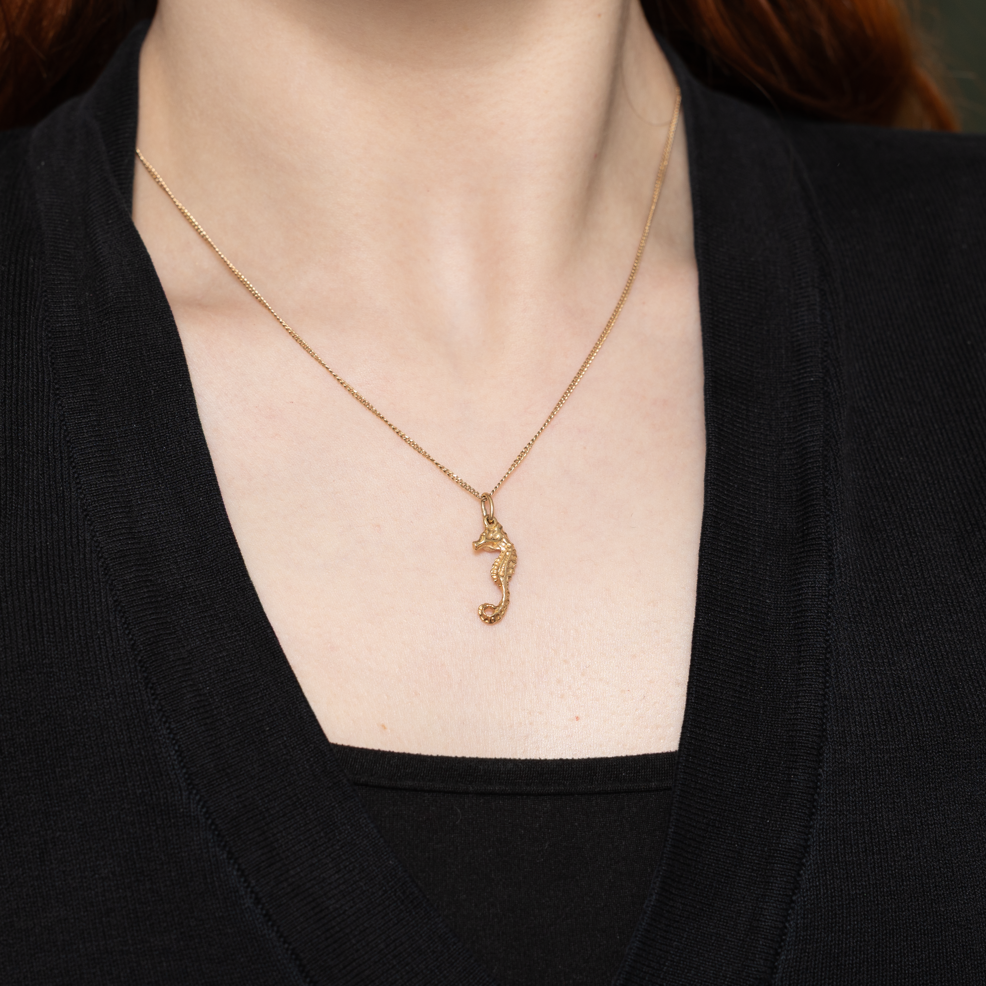 10k Yellow Gold Seahorse Charm