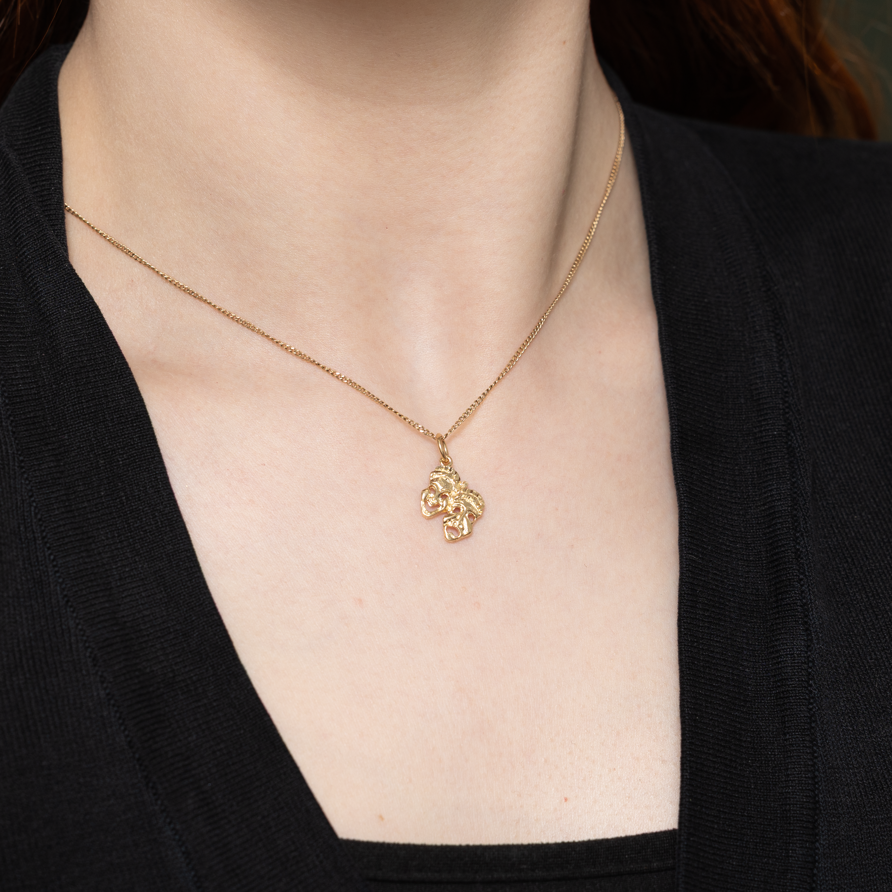10k Yellow Gold Comedy & Tragedy Masks Charm