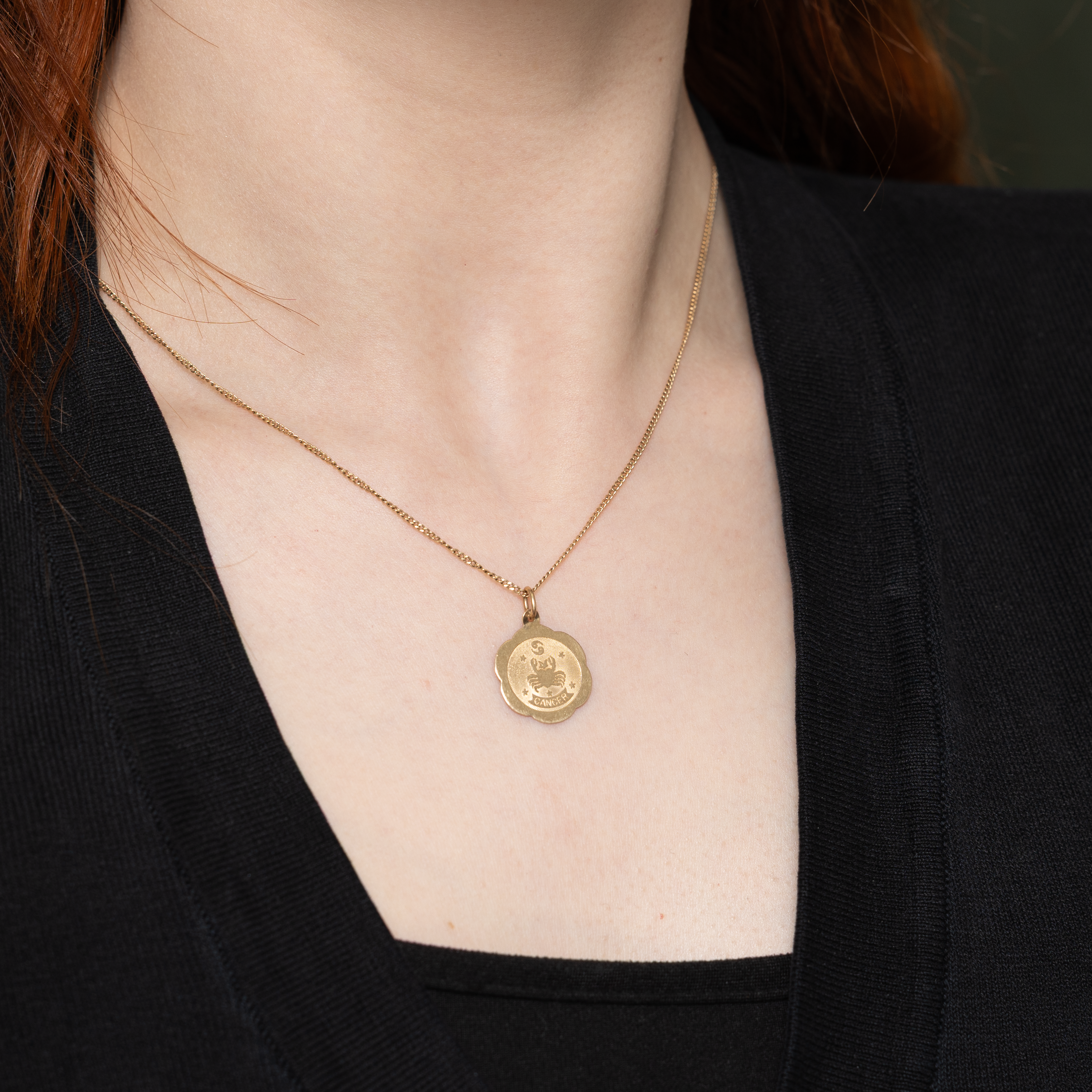 Breloque Cancer en or jaune 10 carats
