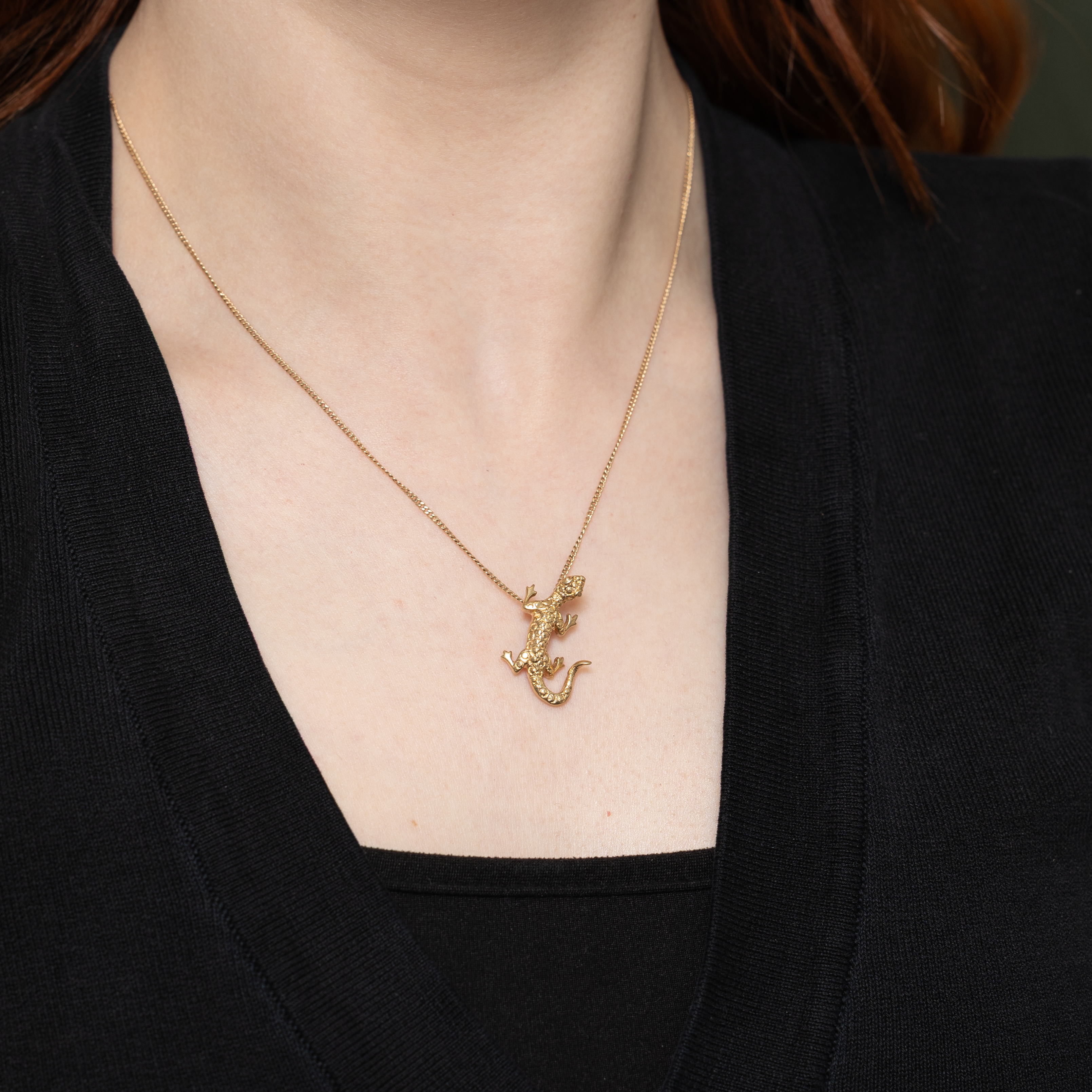 Breloque gecko en or jaune 13 carats