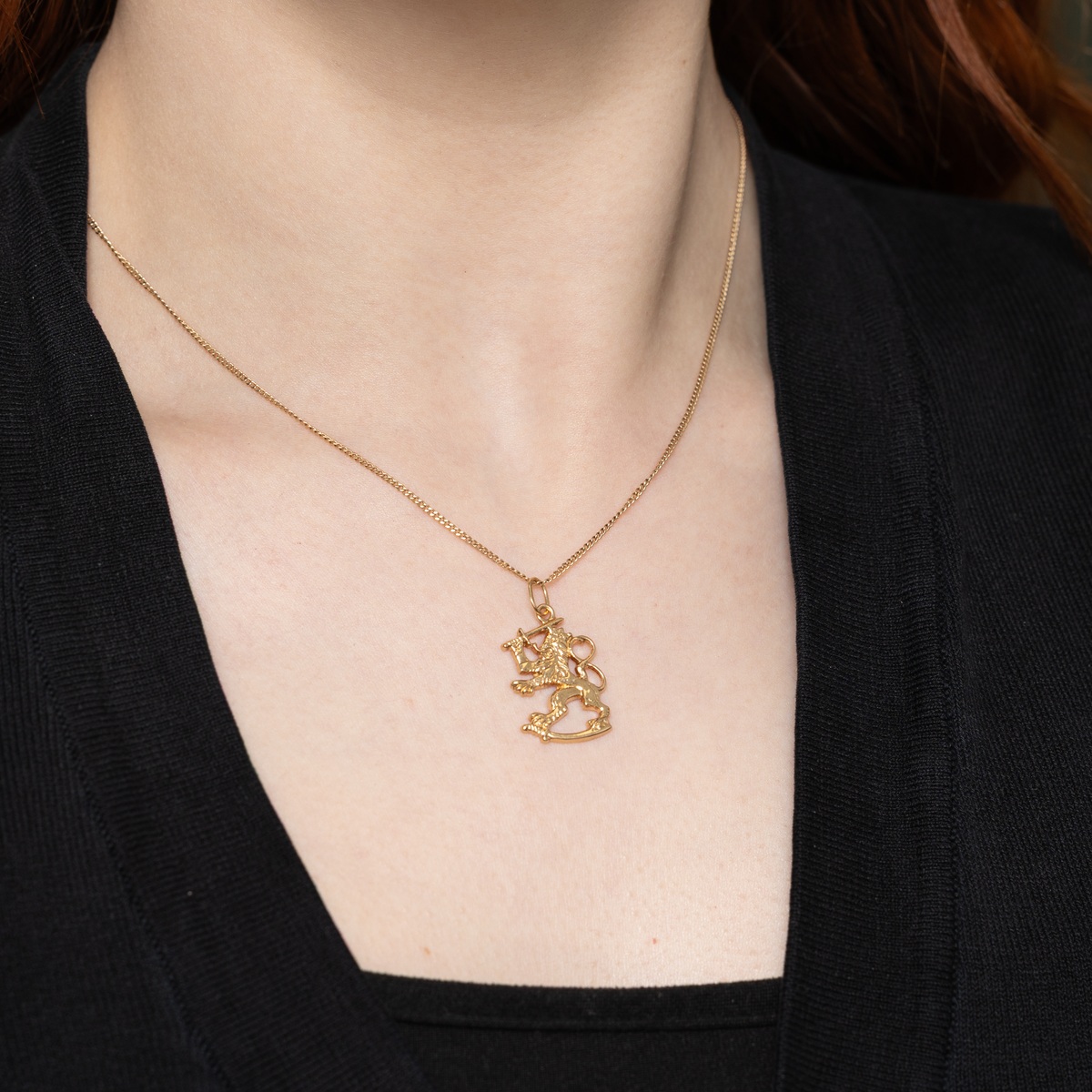 14k Yellow Gold Finnish Lion Charm