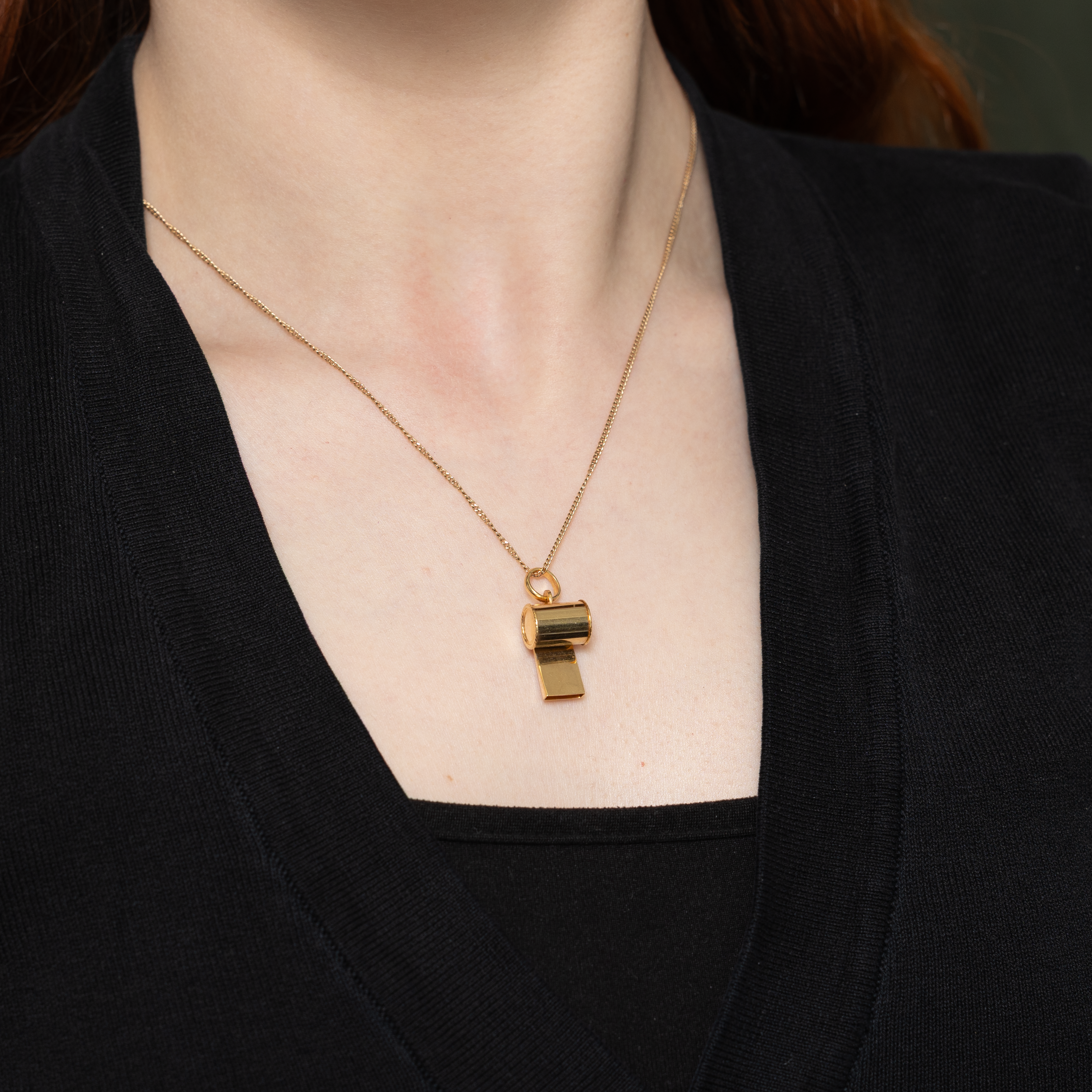 14k Yellow Gold Whistle Charm