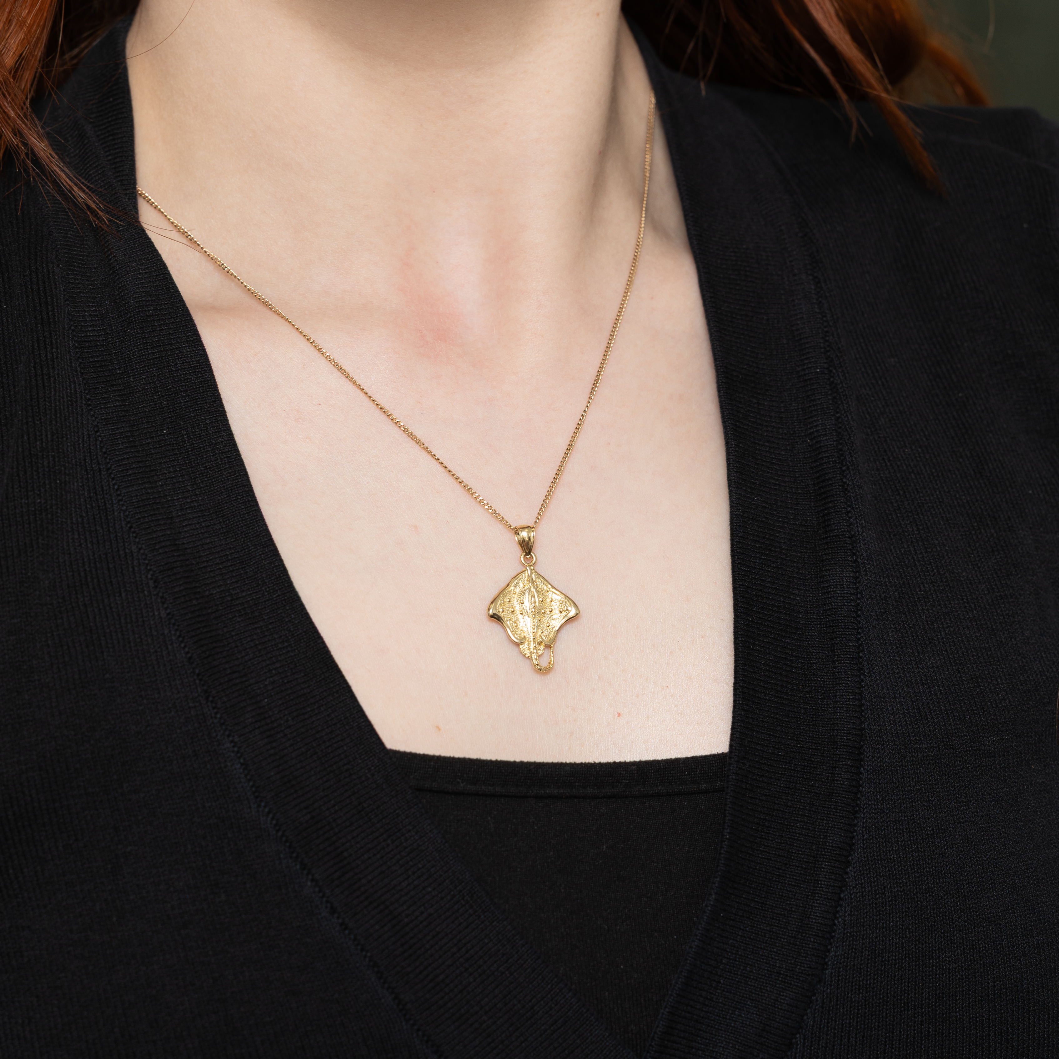 14k Yellow Gold Stingray Pendant