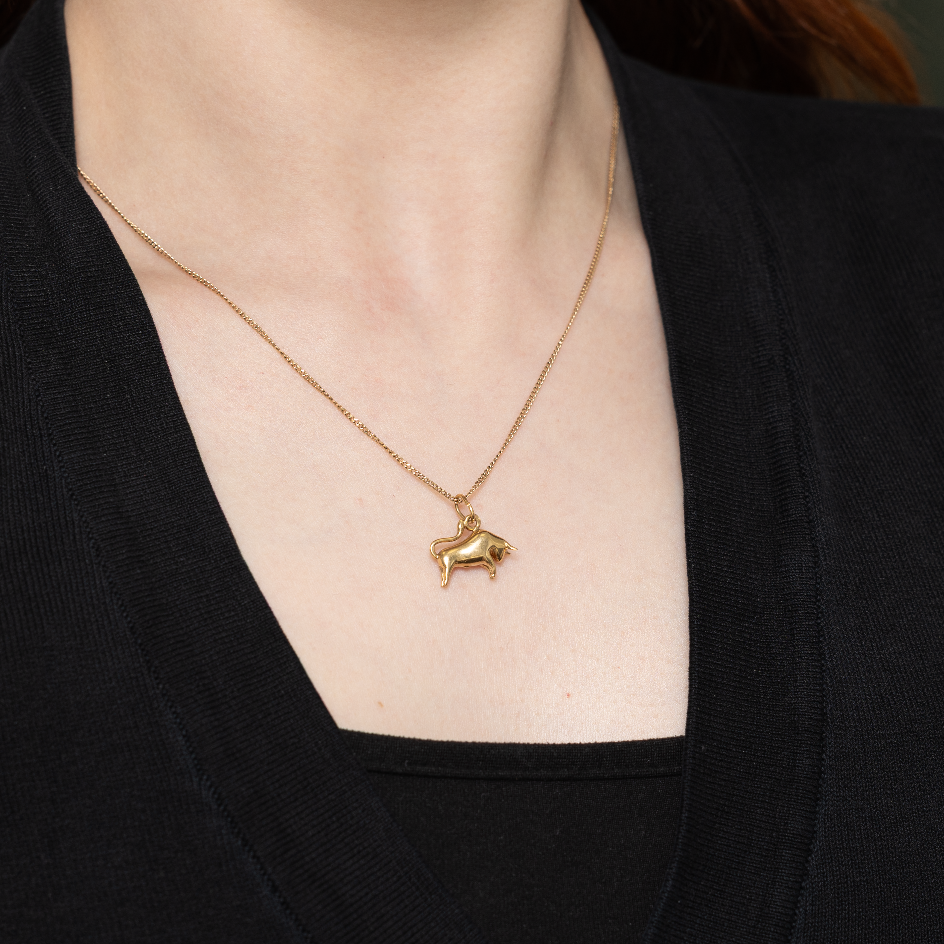 French Hallmarked 18k Yellow Gold Charging Bull Charm