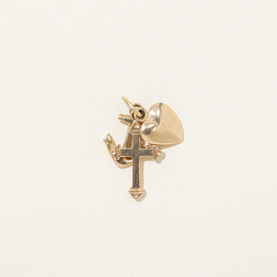 10k Yellow Gold Faith Hope & Charity Charm