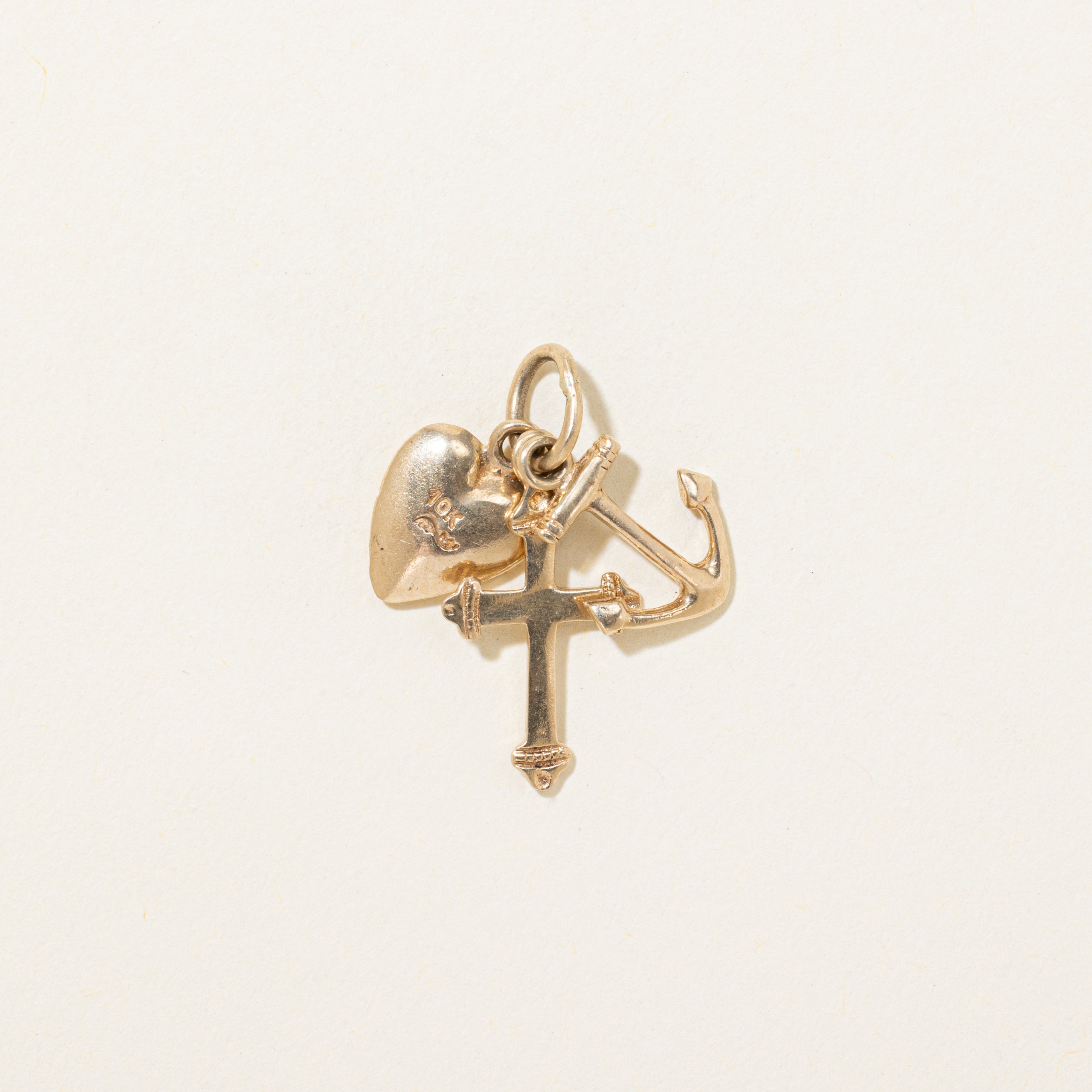 10k Yellow Gold Faith Hope & Charity Charm