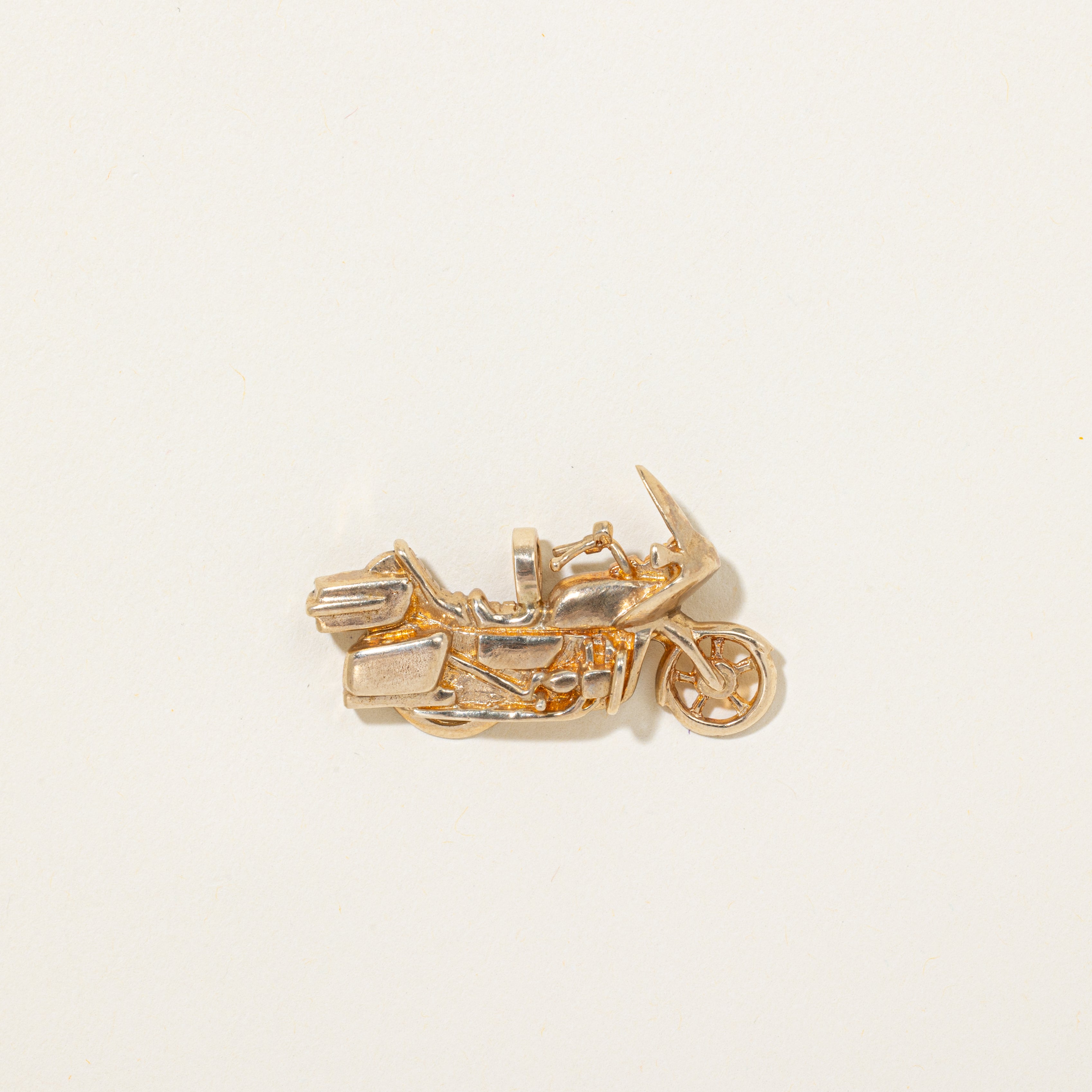 10k Yellow Gold Motorcycle Pendant