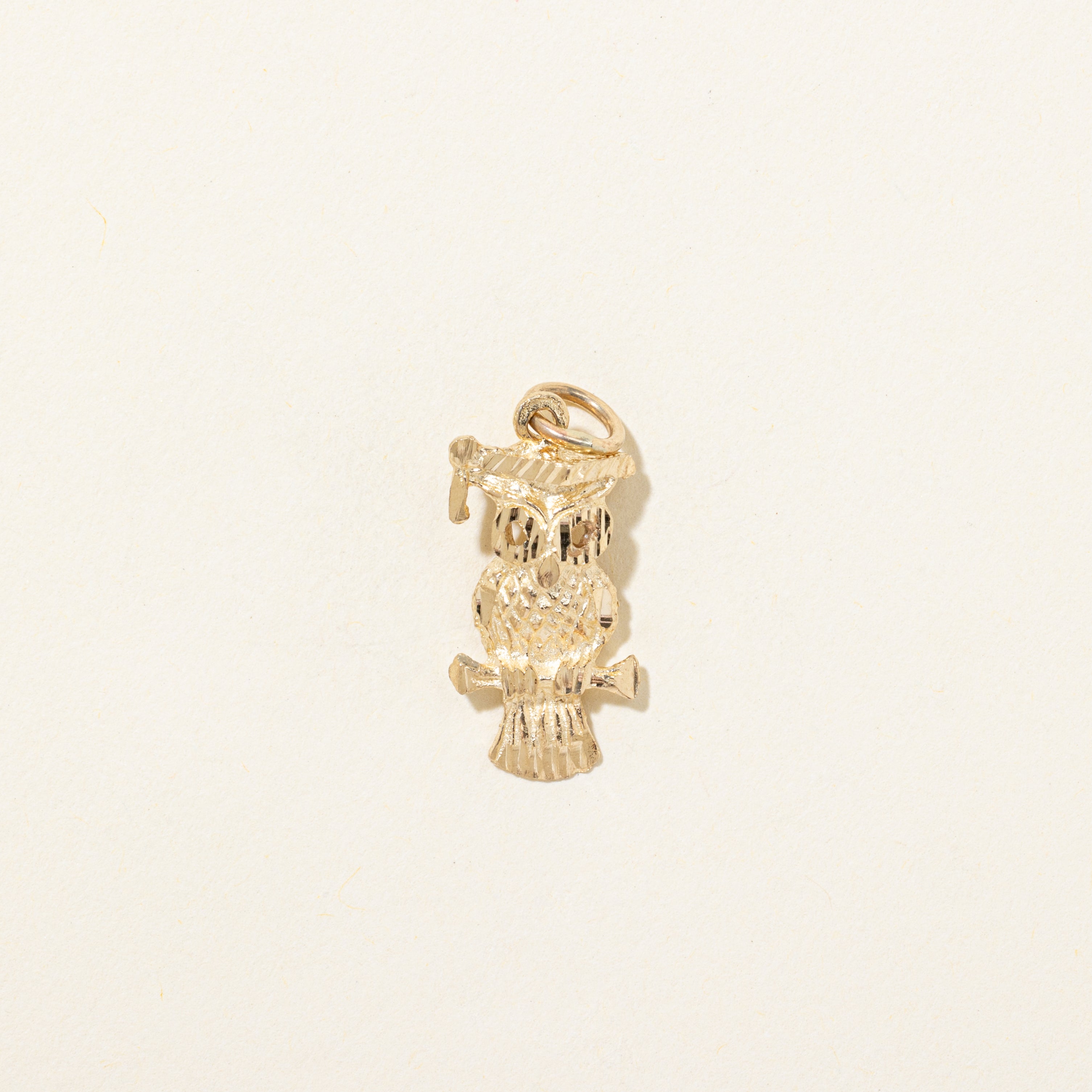 10k Yellow Gold Graduation Owl Charm