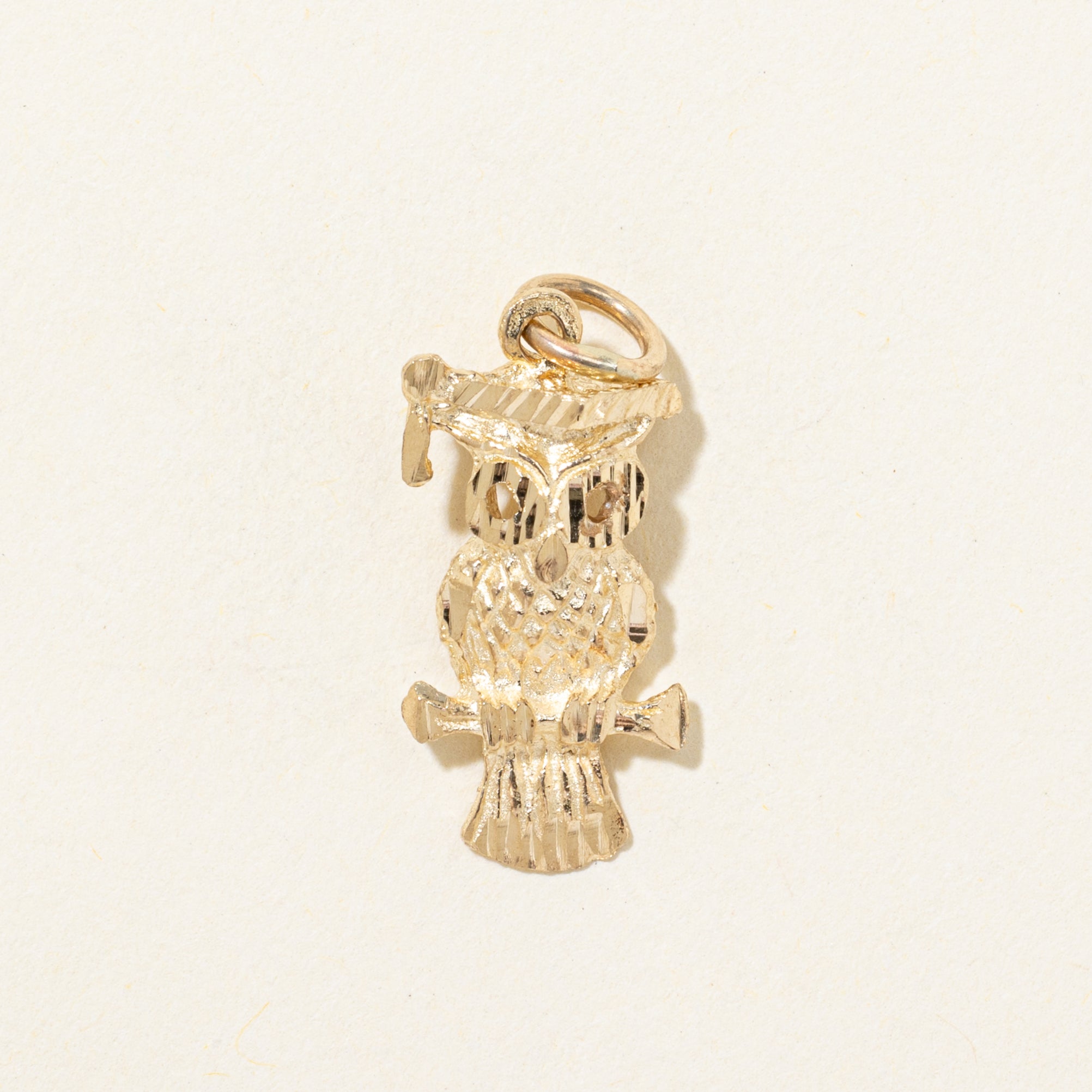 10k Yellow Gold Graduation Owl Charm