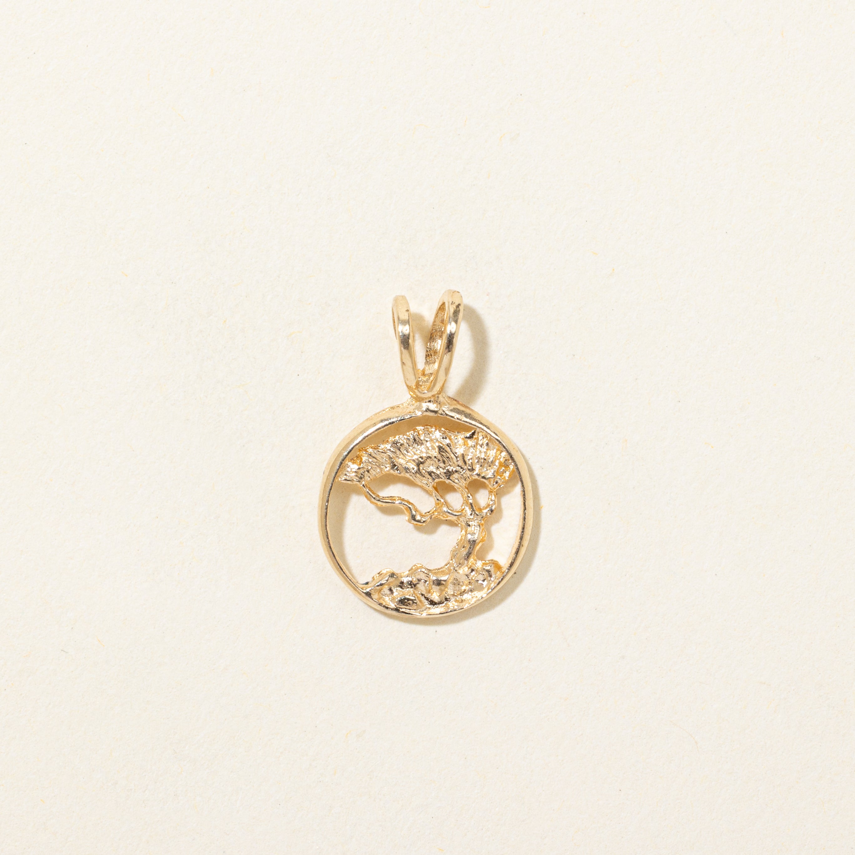 14k Yellow Gold Bonsai Tree Pendant