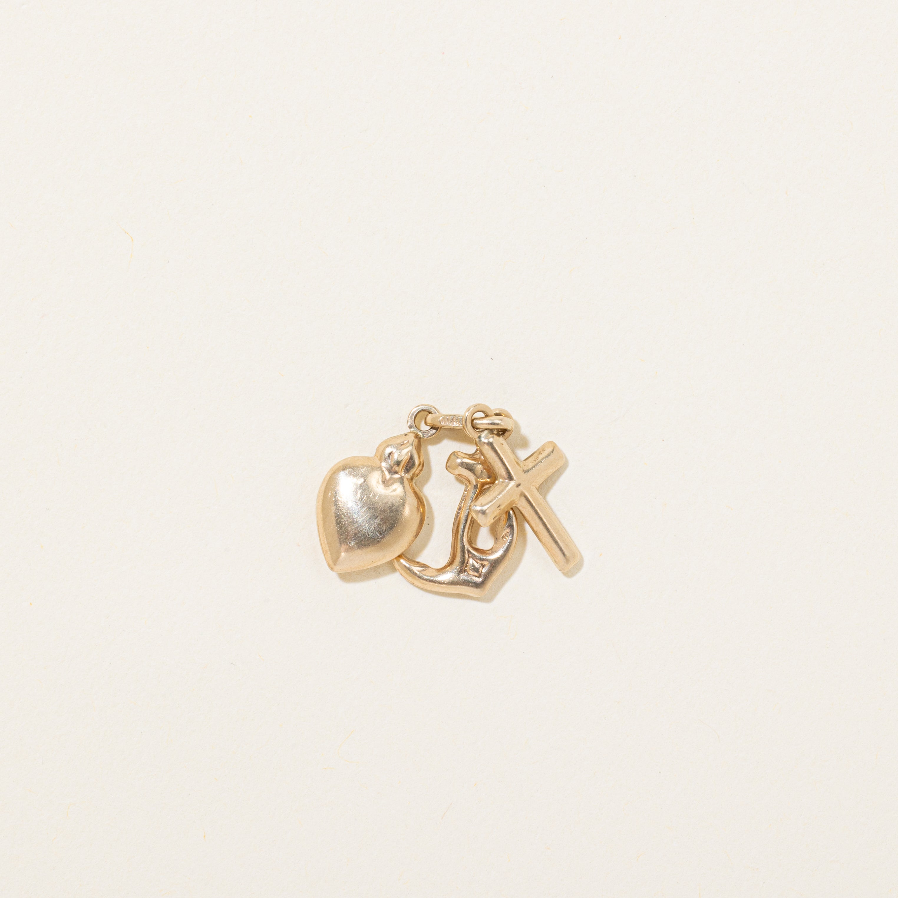10k Yellow Gold Faith Hope & Charity Charm