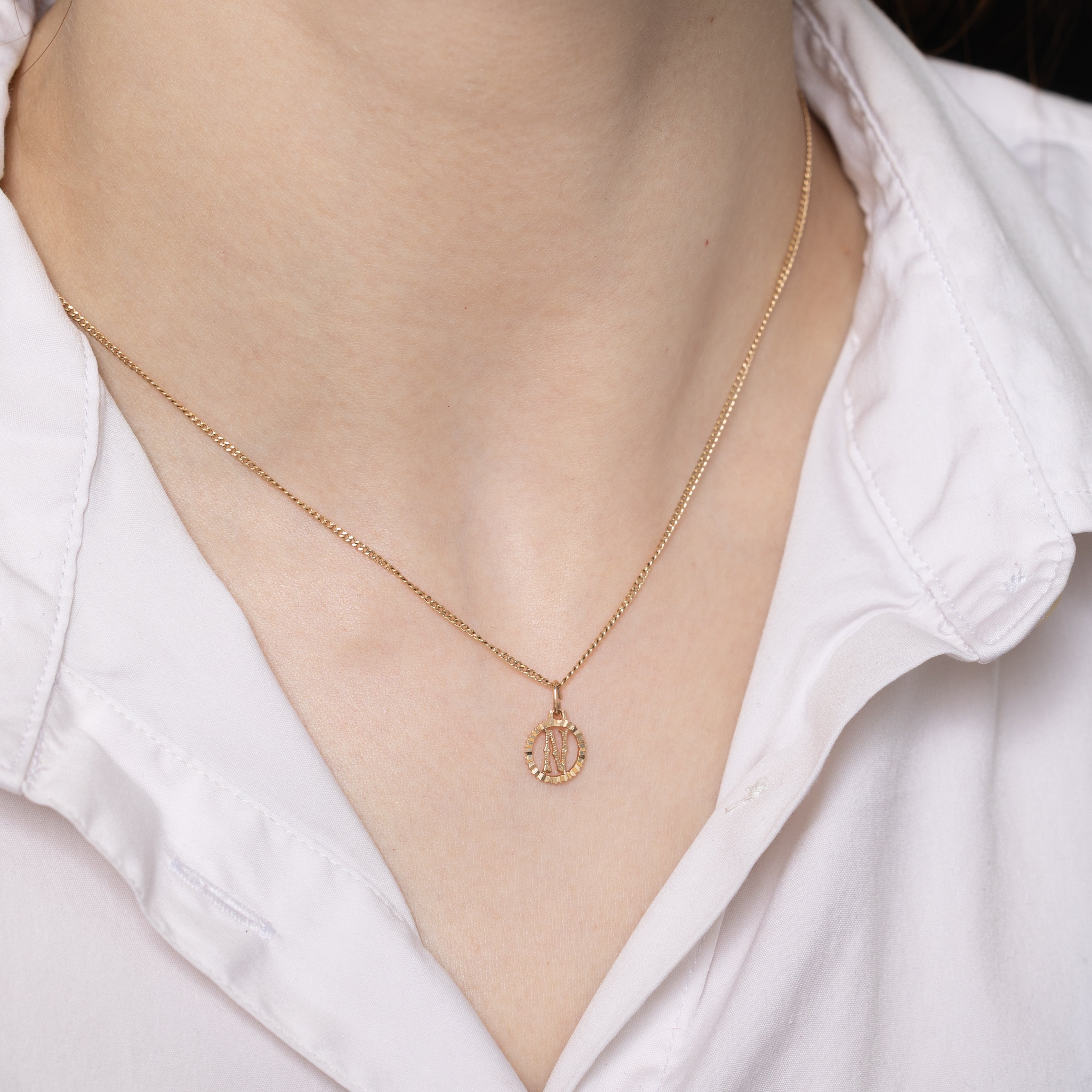 10k Rose Gold "N" Initial Charm