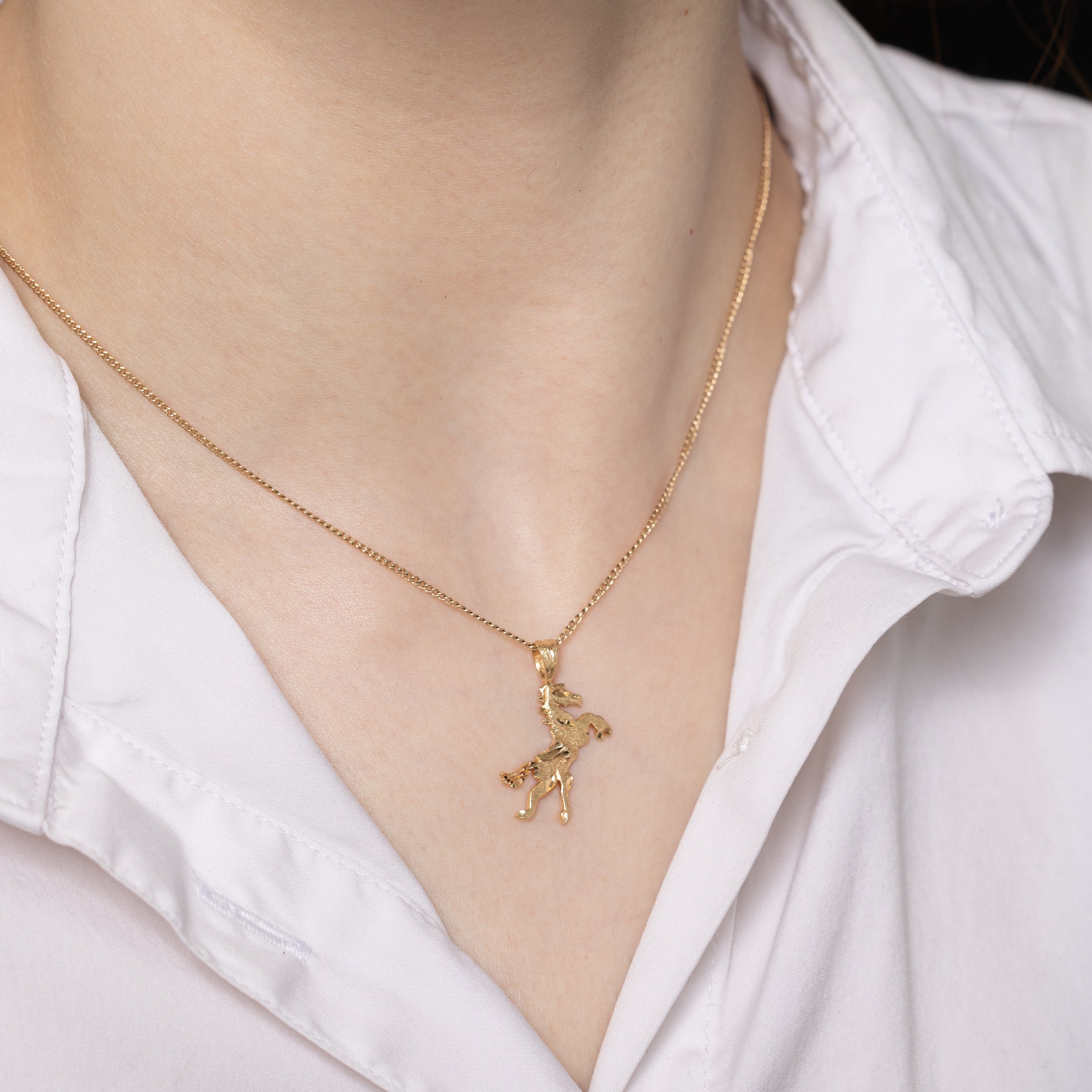 10k Yellow Gold Pegasus Pendant