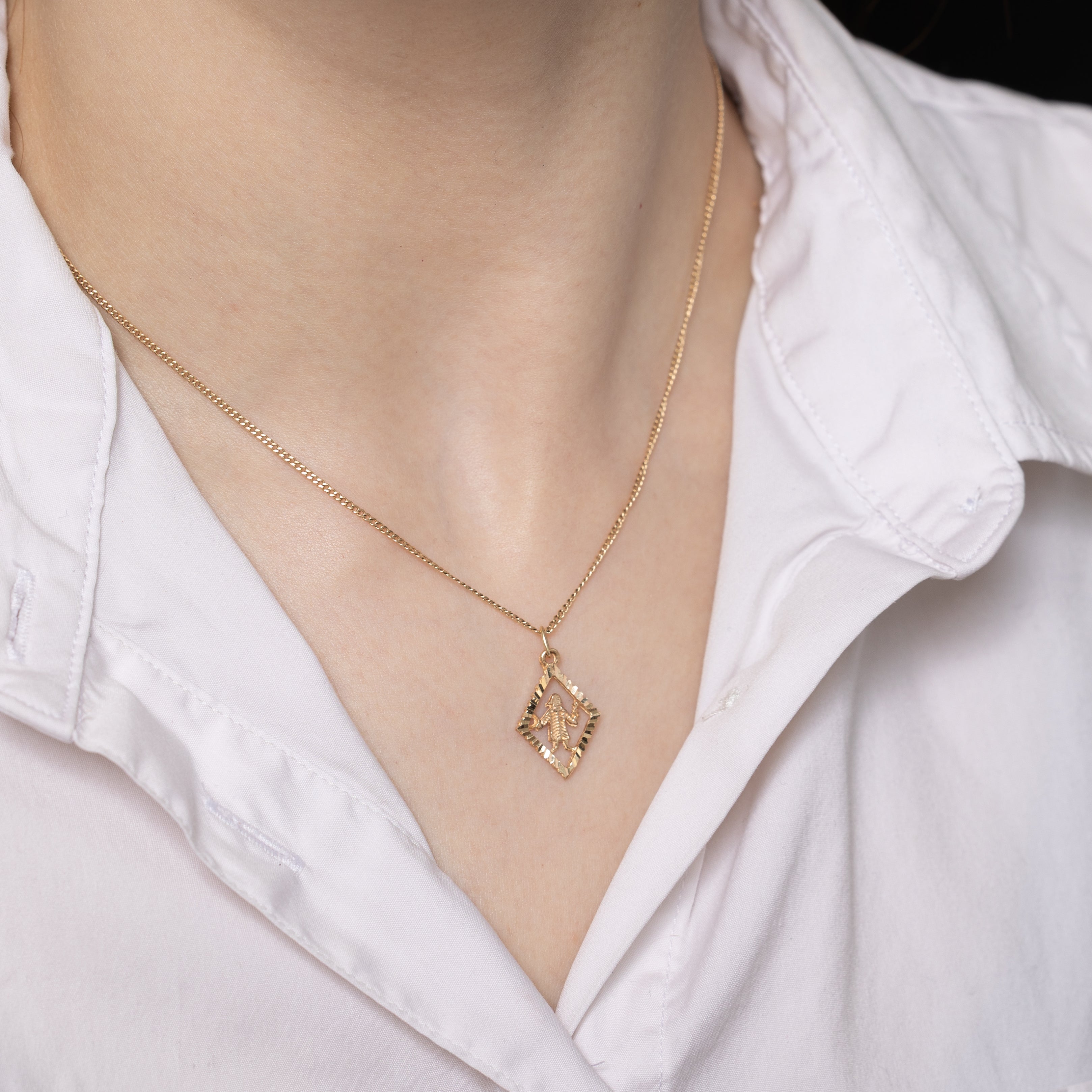 10k Yellow Gold Diamond-Cut Man Charm