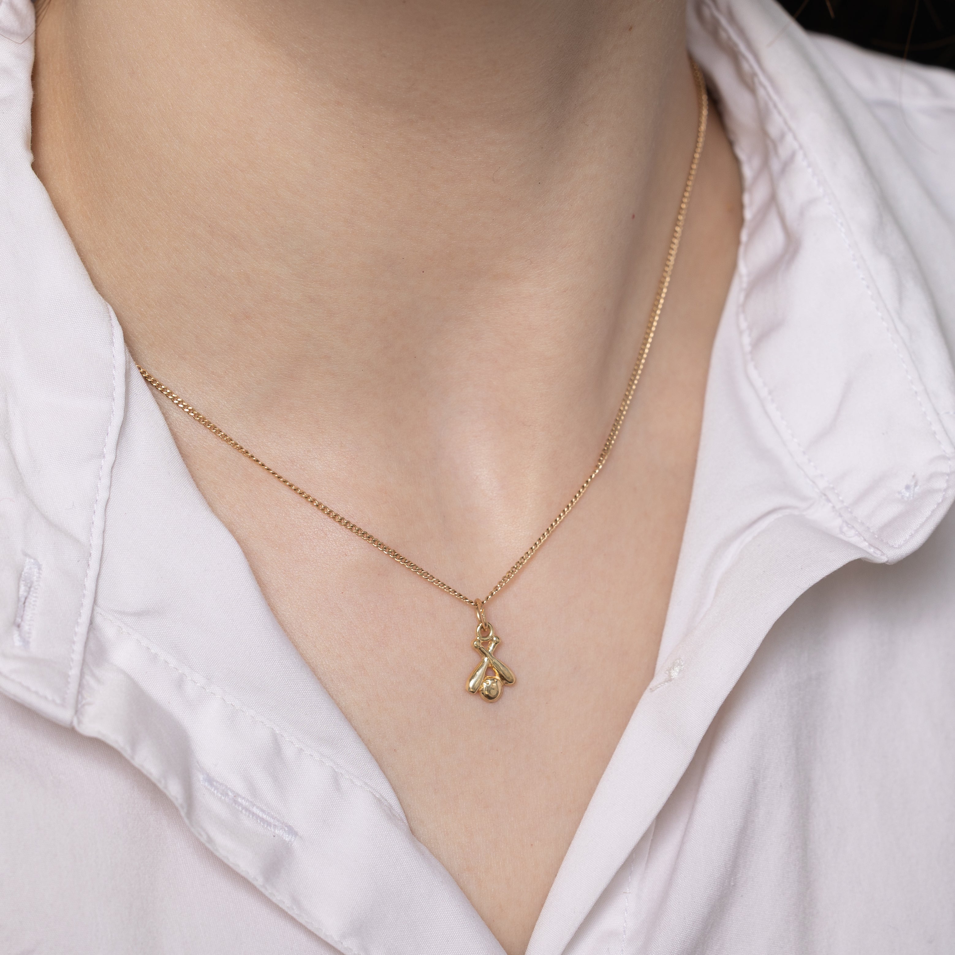 10k Yellow Gold Baseball Charm