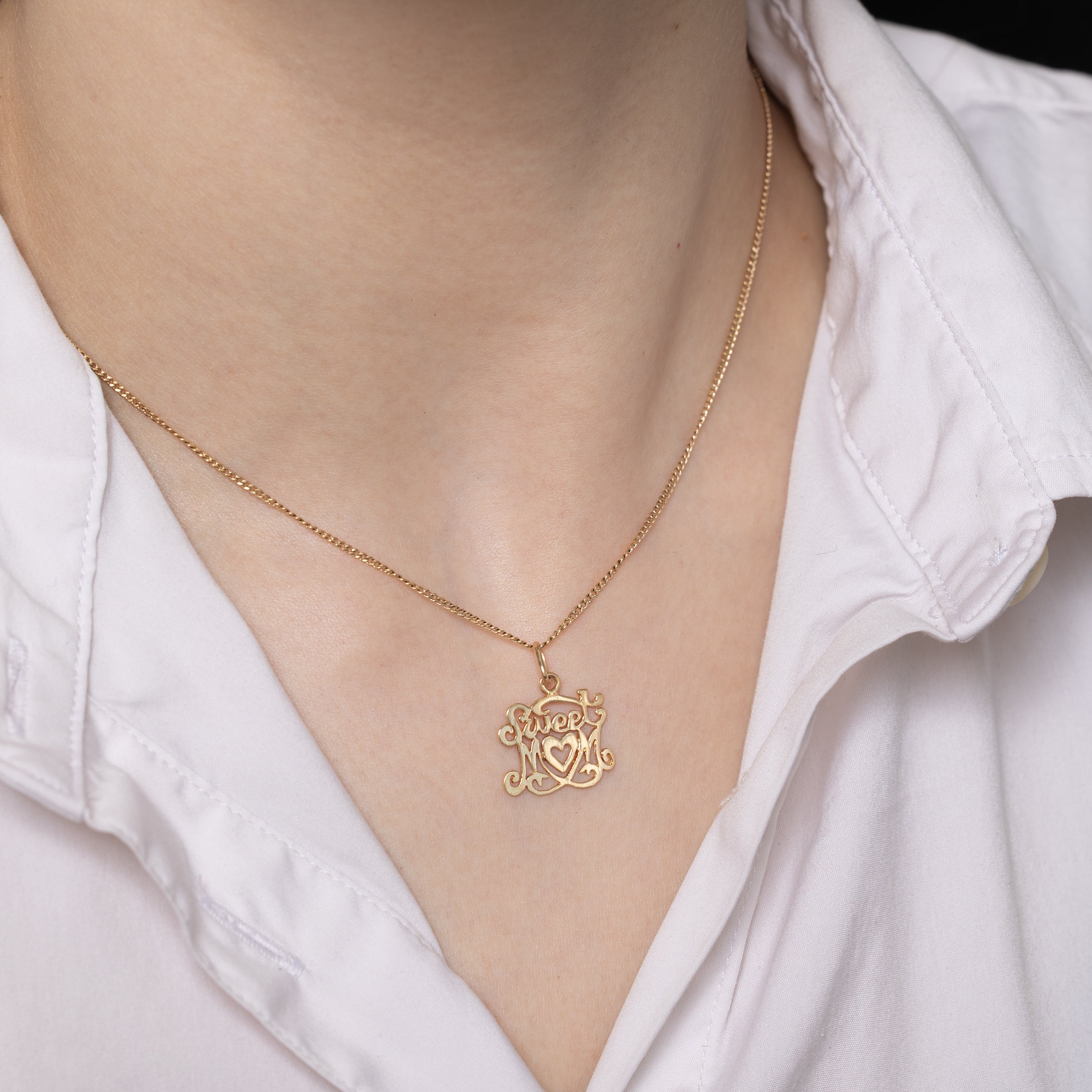 10k Yellow Gold "Sweet M♡M" Charm