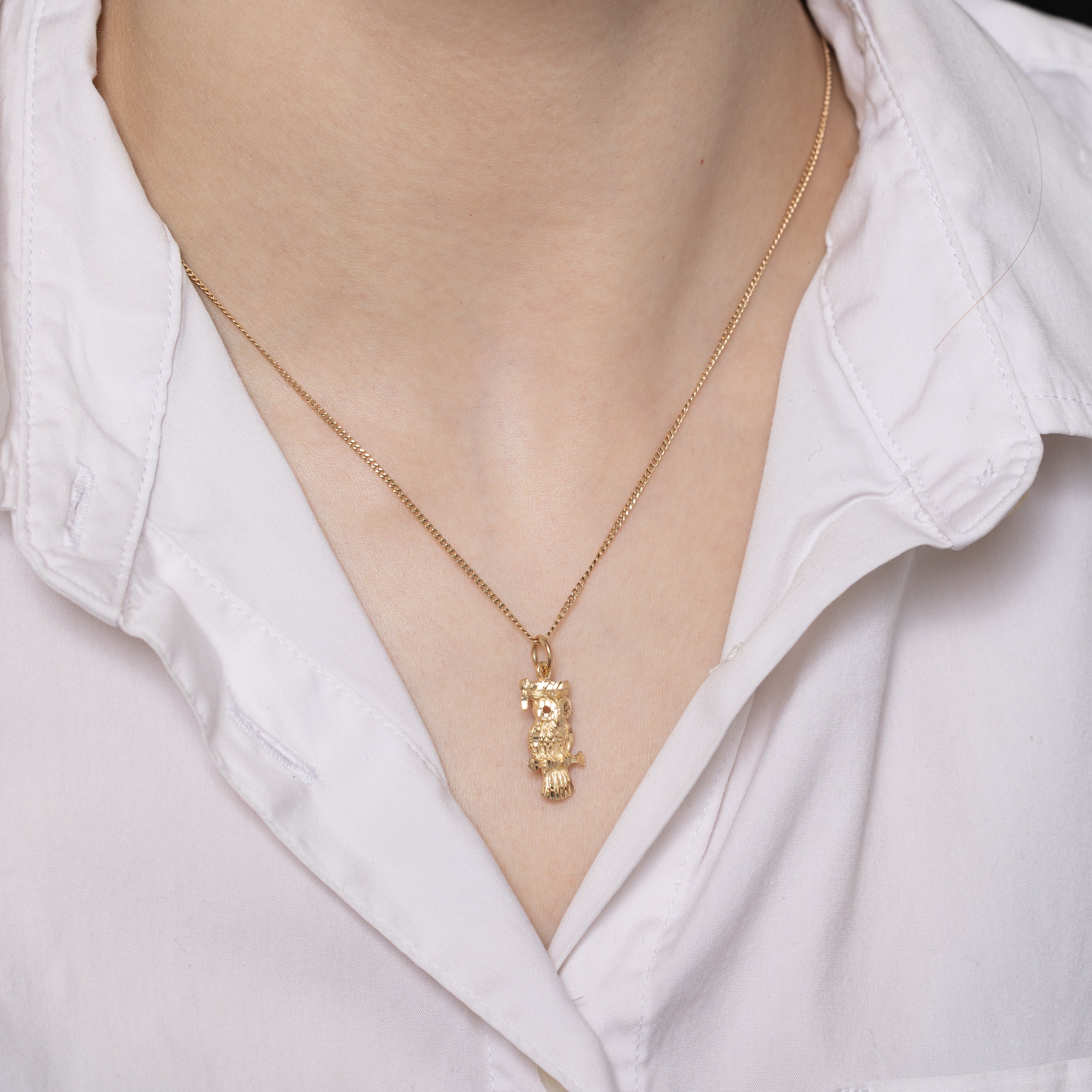 10k Yellow Gold Graduation Owl Charm
