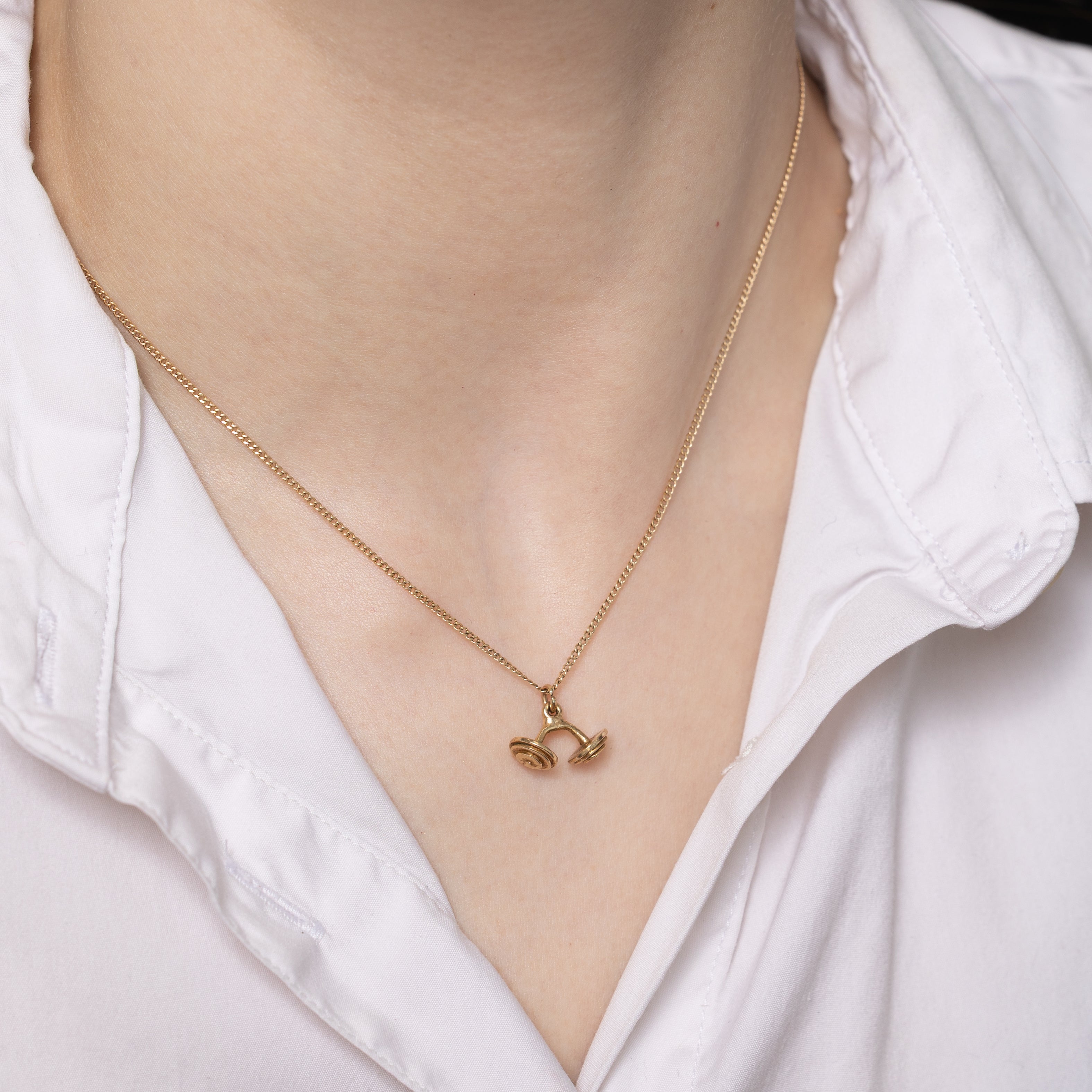 10k Yellow Gold Bent Dumbell Charm