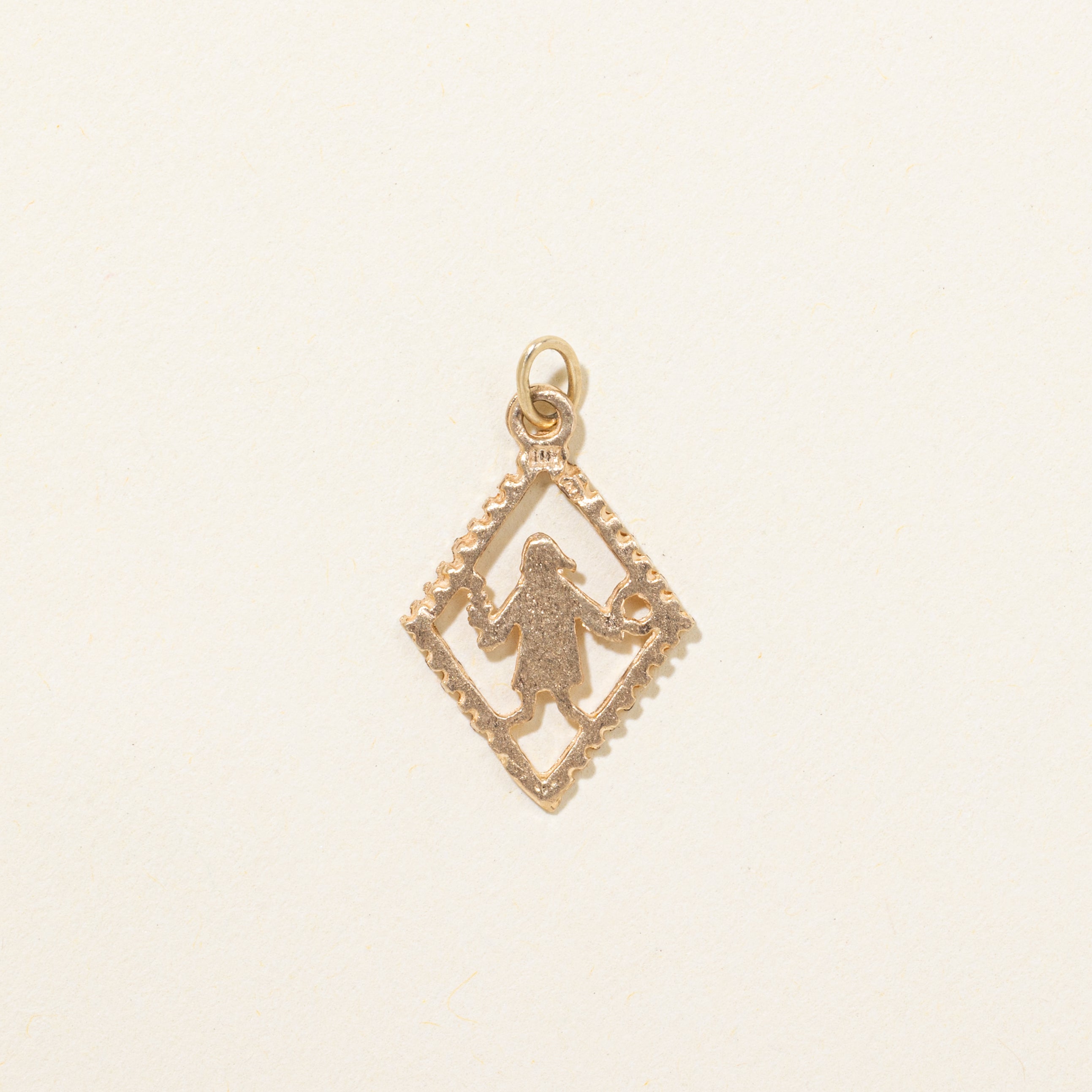 10k Yellow Gold Diamond-Cut Man Charm