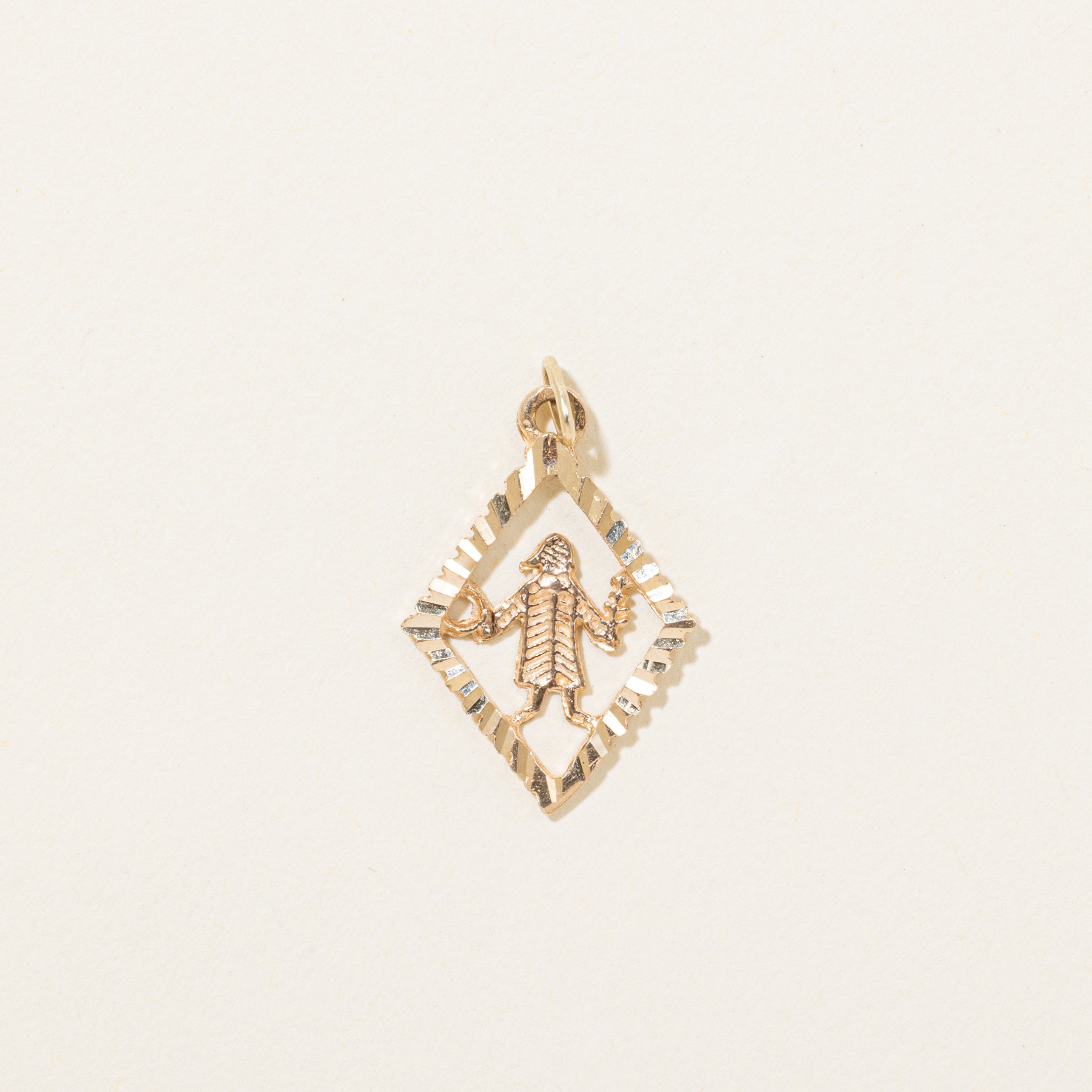 10k Yellow Gold Diamond-Cut Man Charm