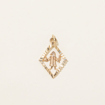 10k Yellow Gold Diamond-Cut Man Charm