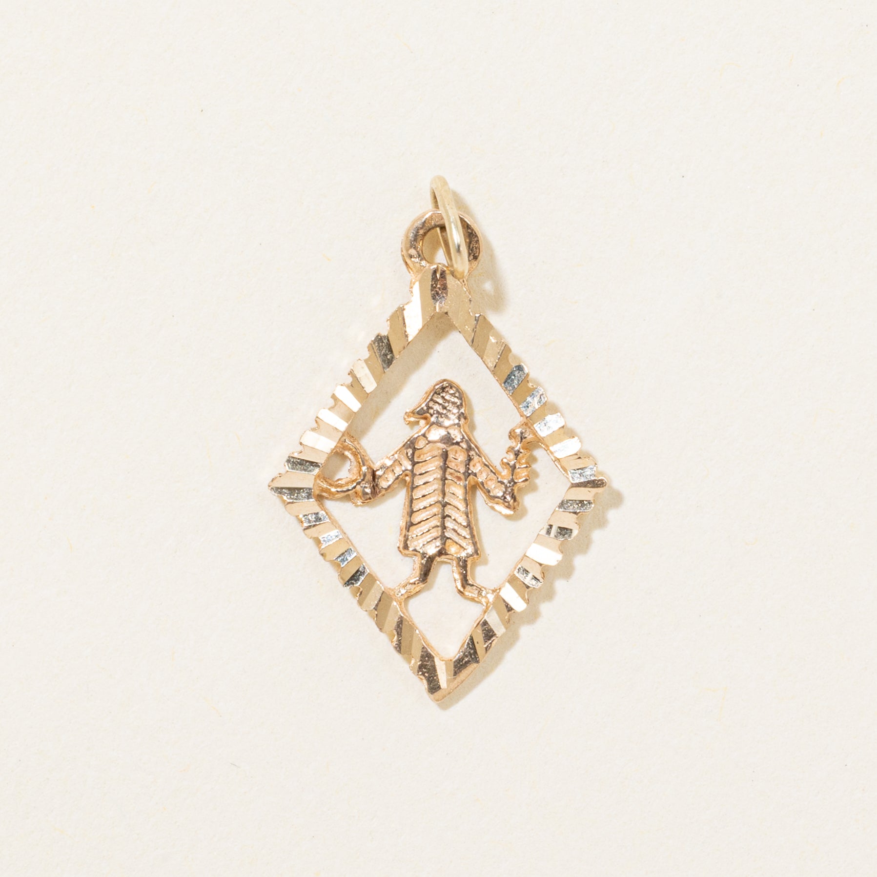 10k Yellow Gold Diamond-Cut Man Charm