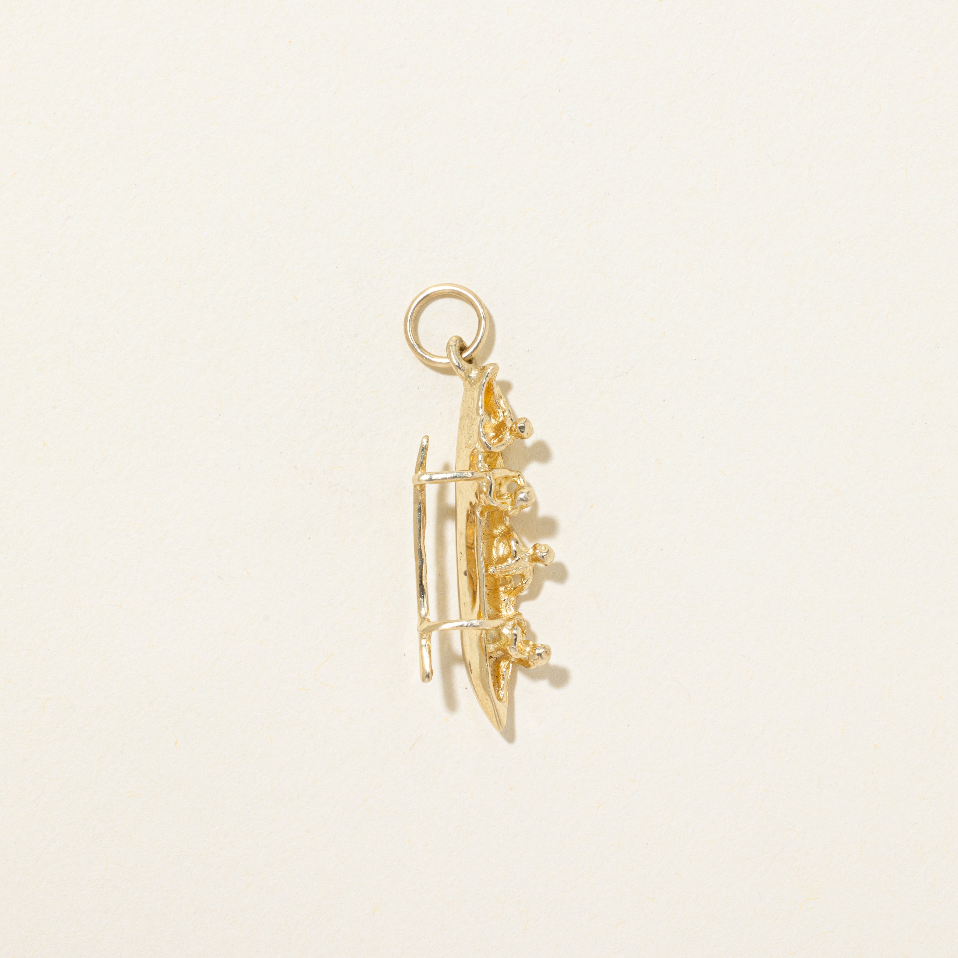 14k Yellow Gold Outrigger Canoe Charm