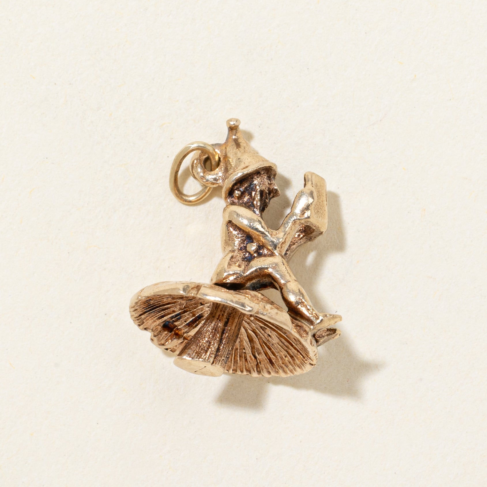 1973 Dublin 10k Yellow Gold Elf on Toadstool Charm