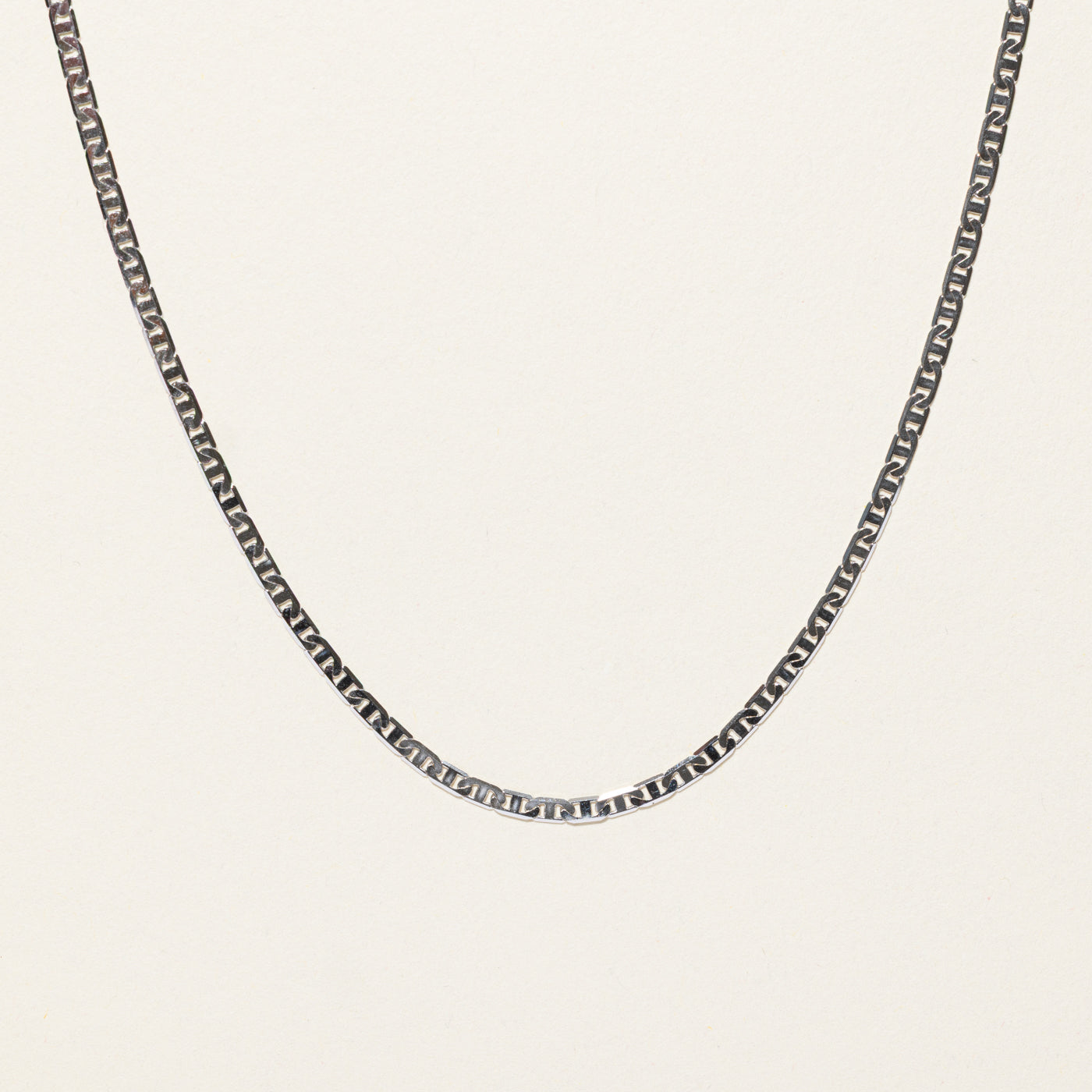 14k White Gold Anchor Chain | 20"