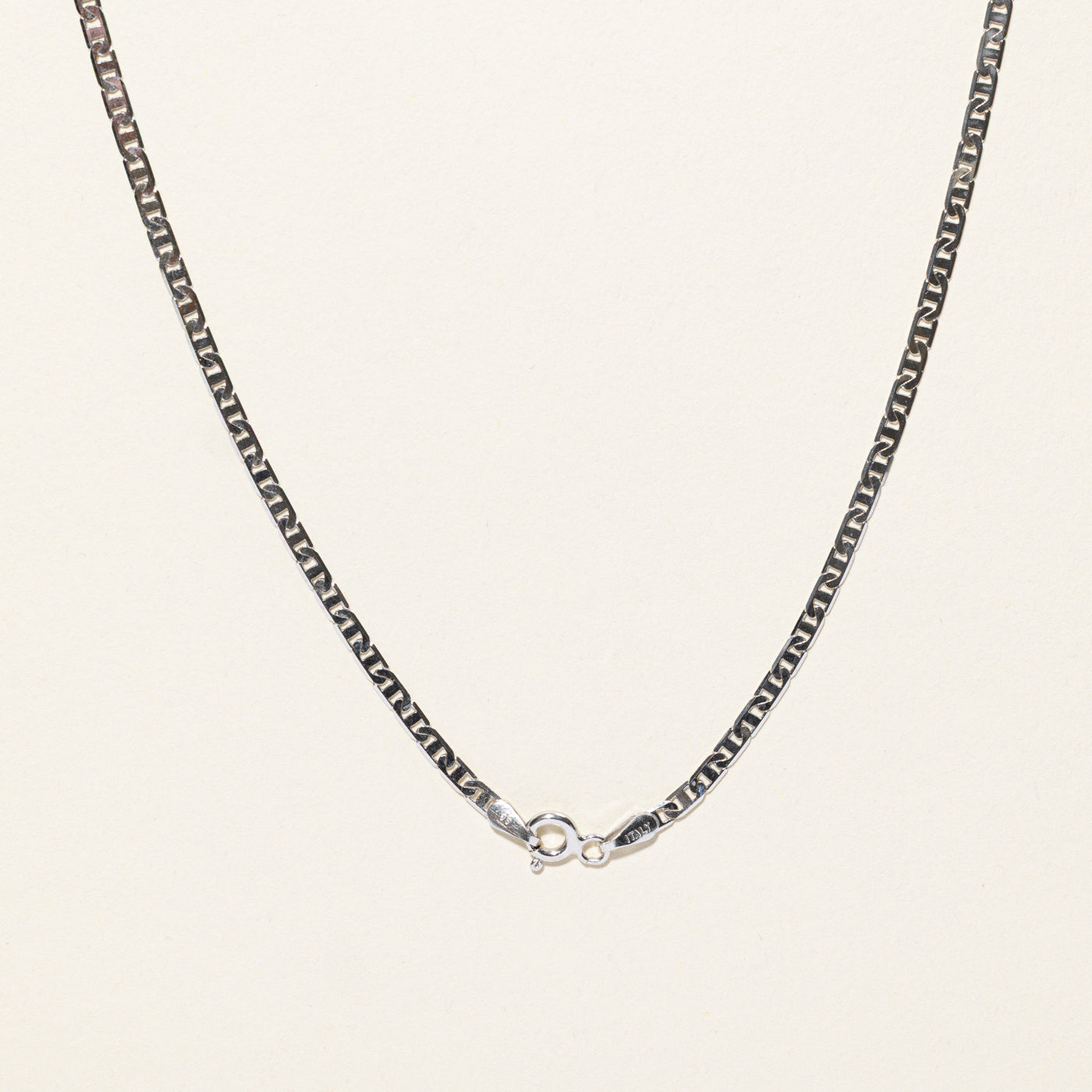 14k White Gold Anchor Chain | 20"