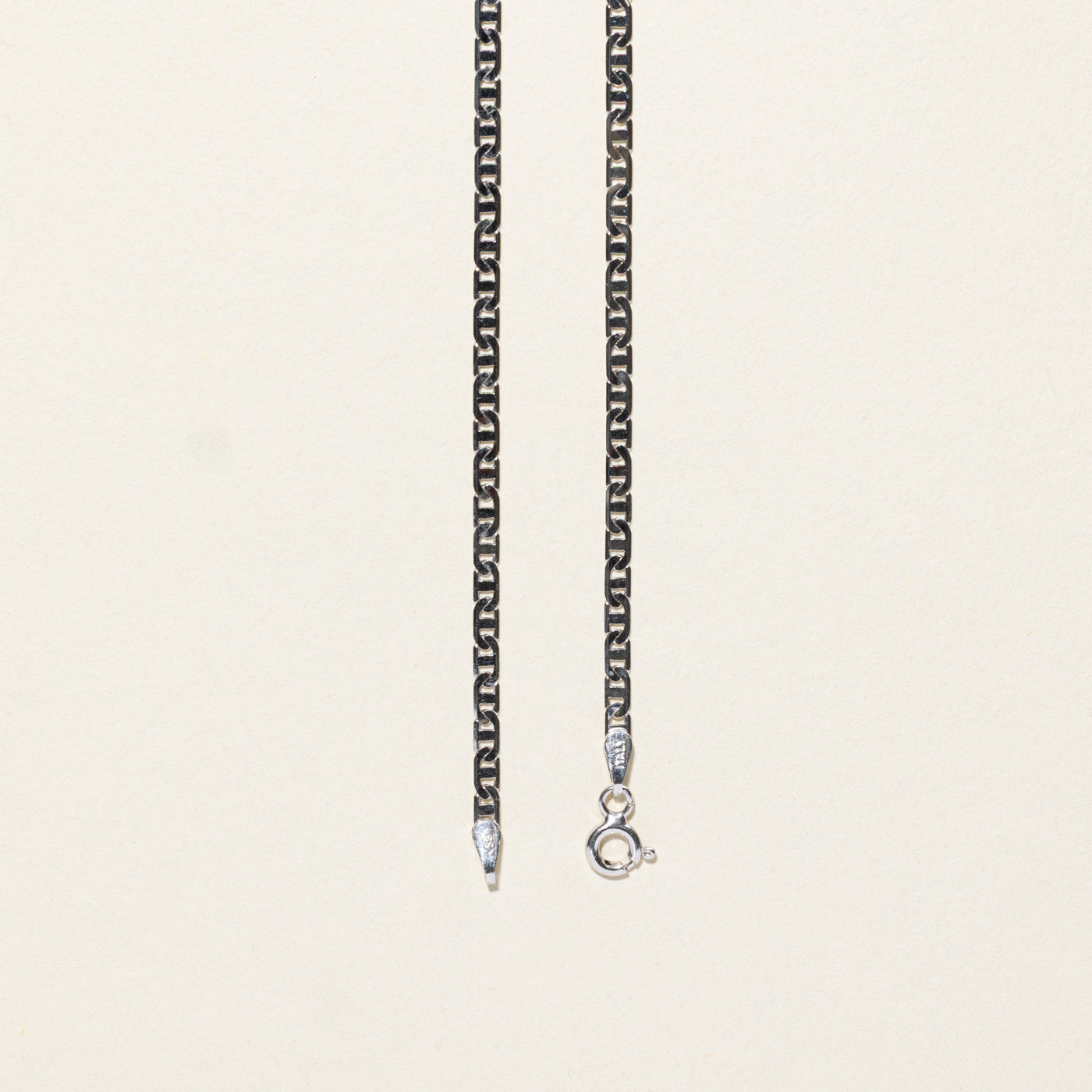 14k White Gold Anchor Chain | 20"