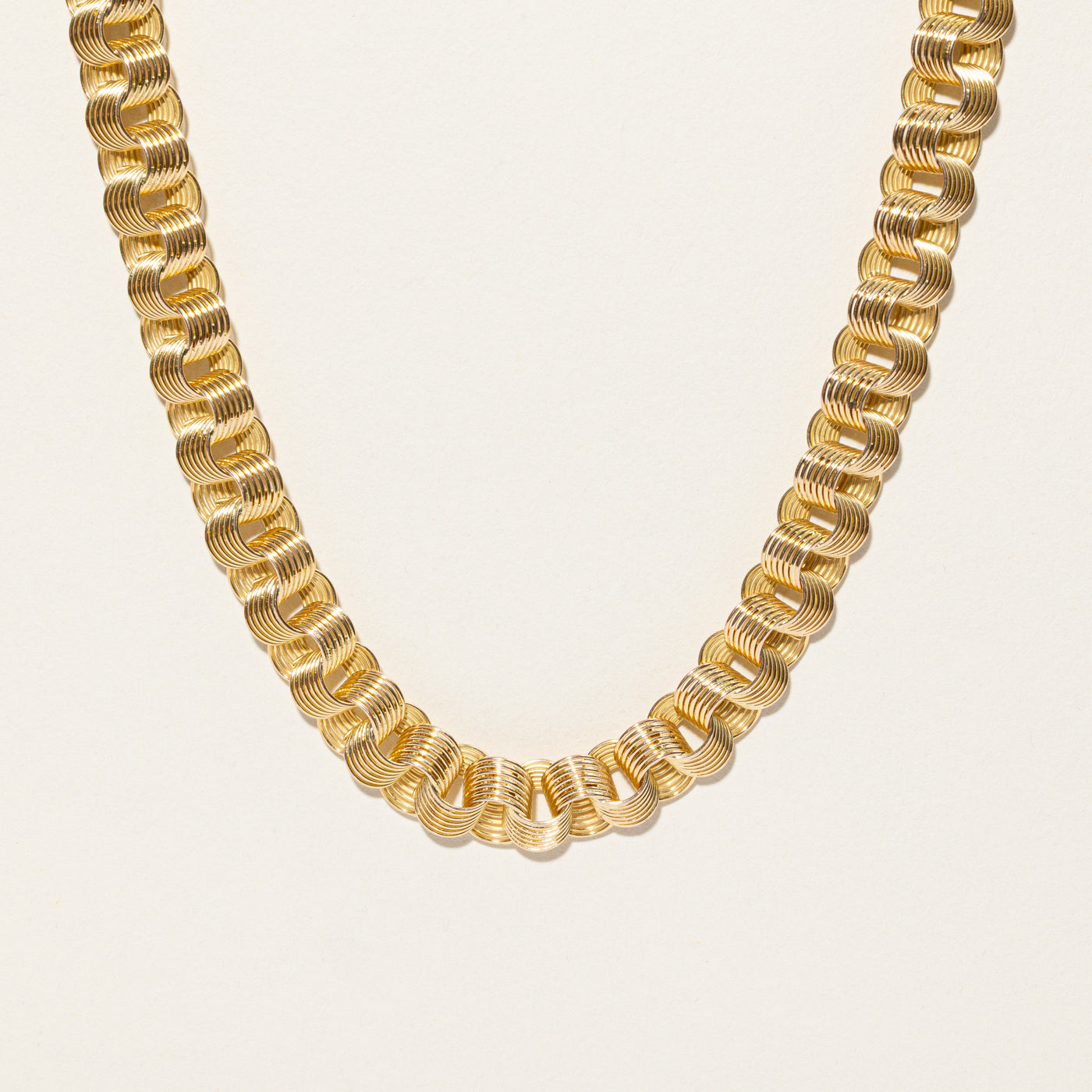 18k Yellow Gold Fluted Cable Link Chain | 26.5"