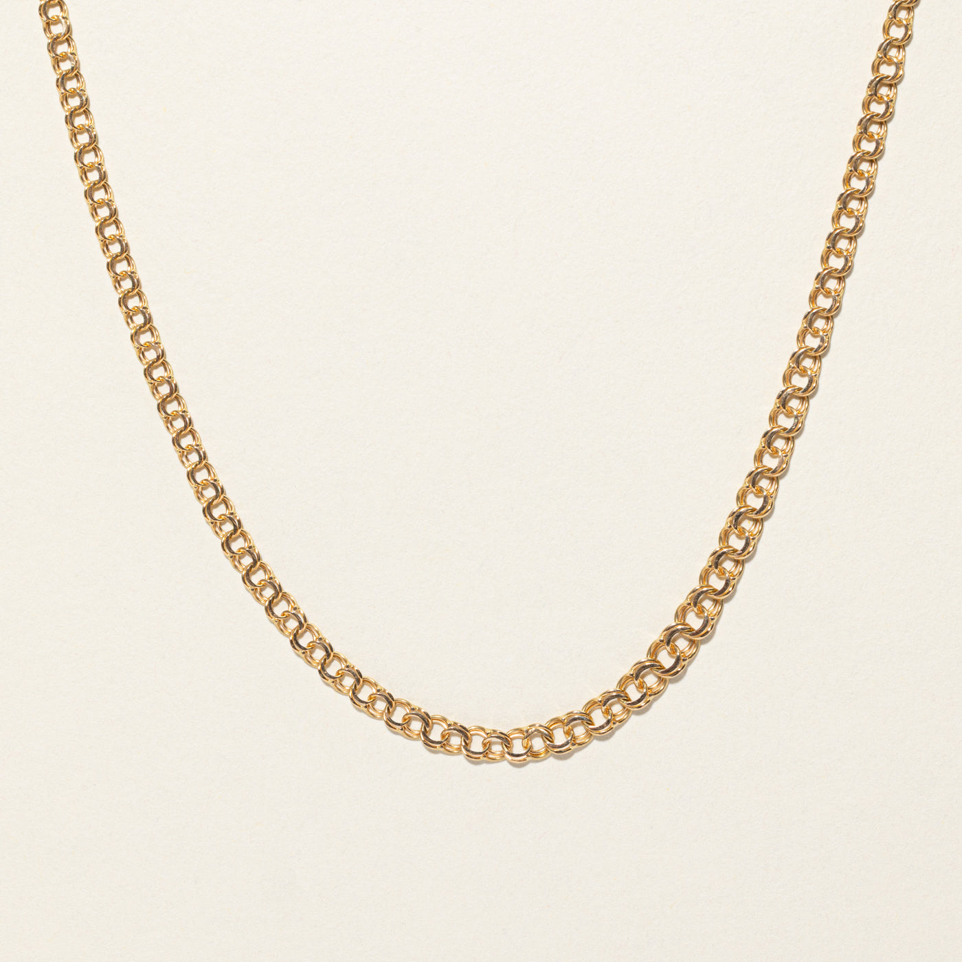 18k Yellow Gold Double Link Chain | 17.5"
