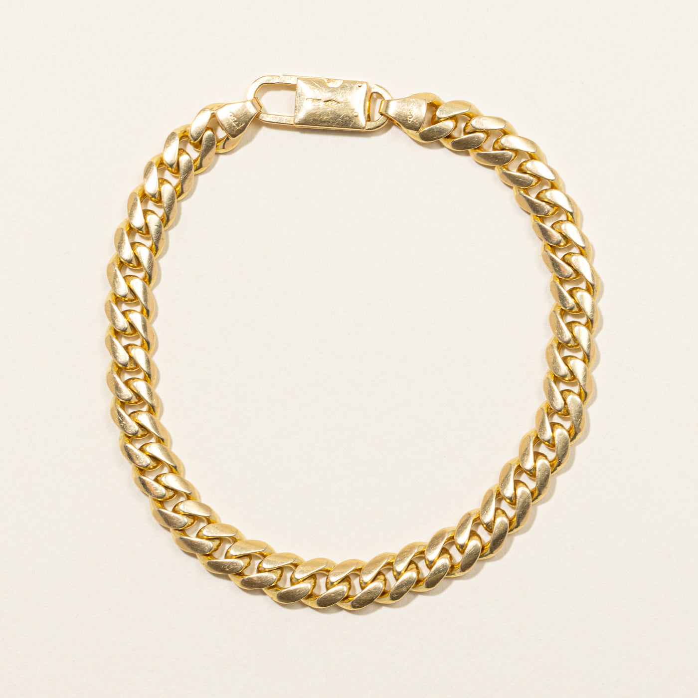 18k Yellow Gold Curb Link Bracelet | 8.5"
