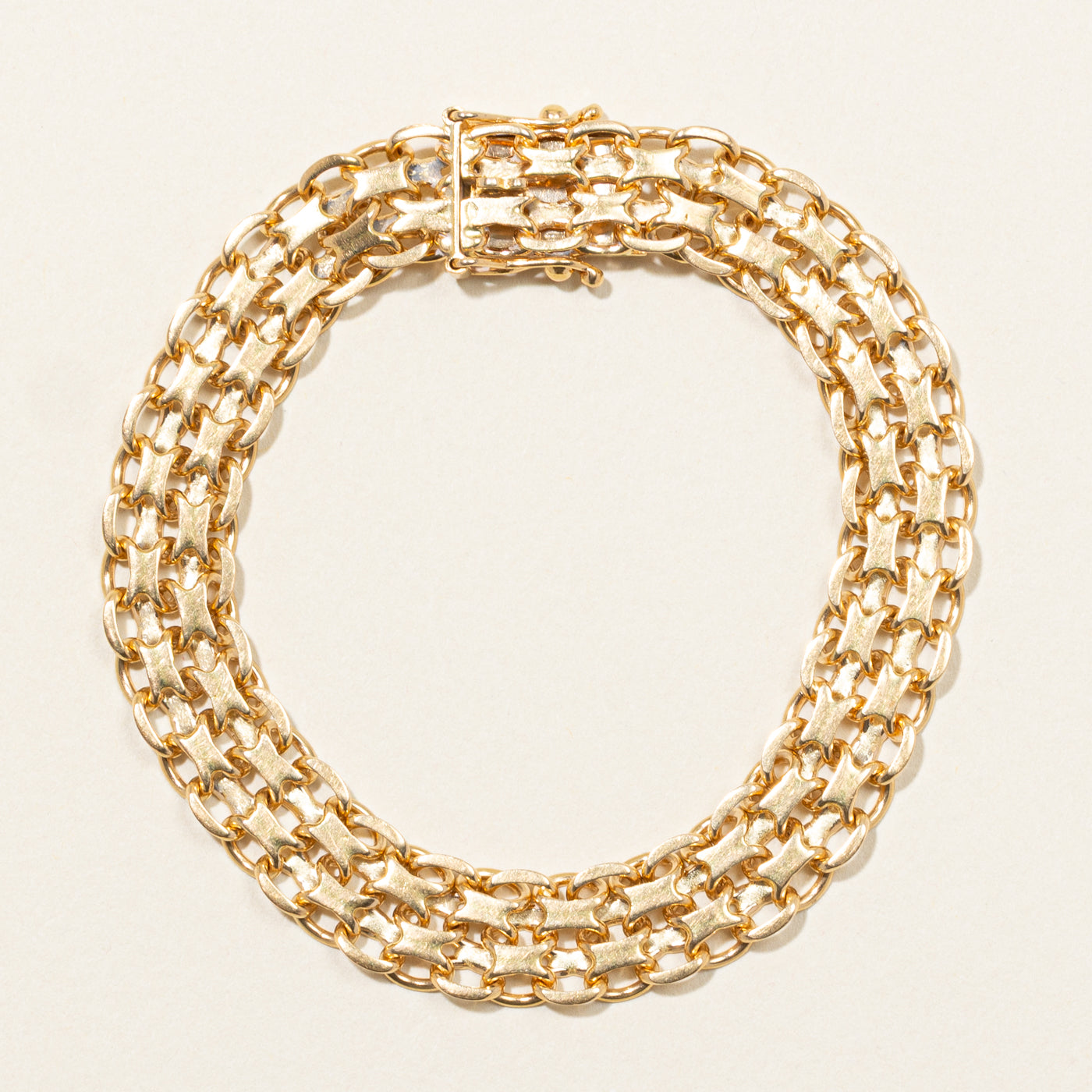18k Yellow Gold Bismarck Chain Bracelet | 8"