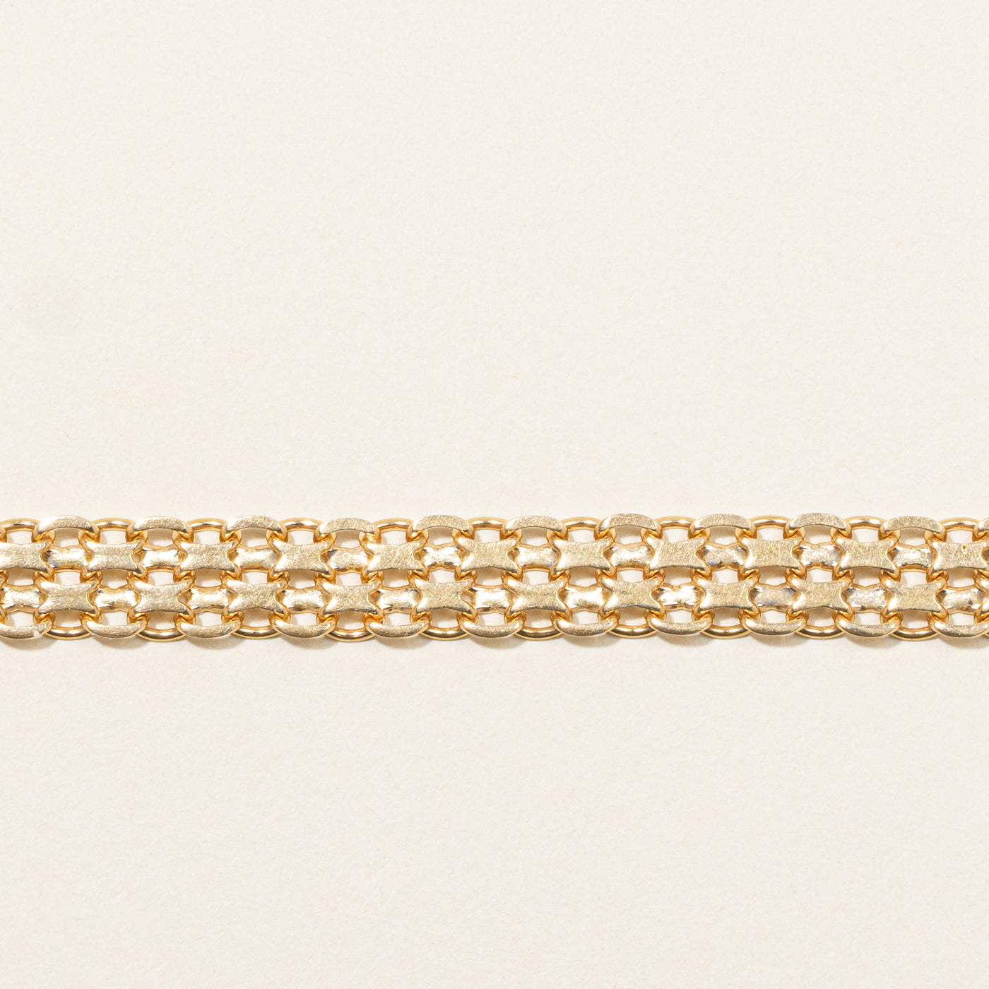 18k Yellow Gold Bismarck Chain Bracelet | 8"