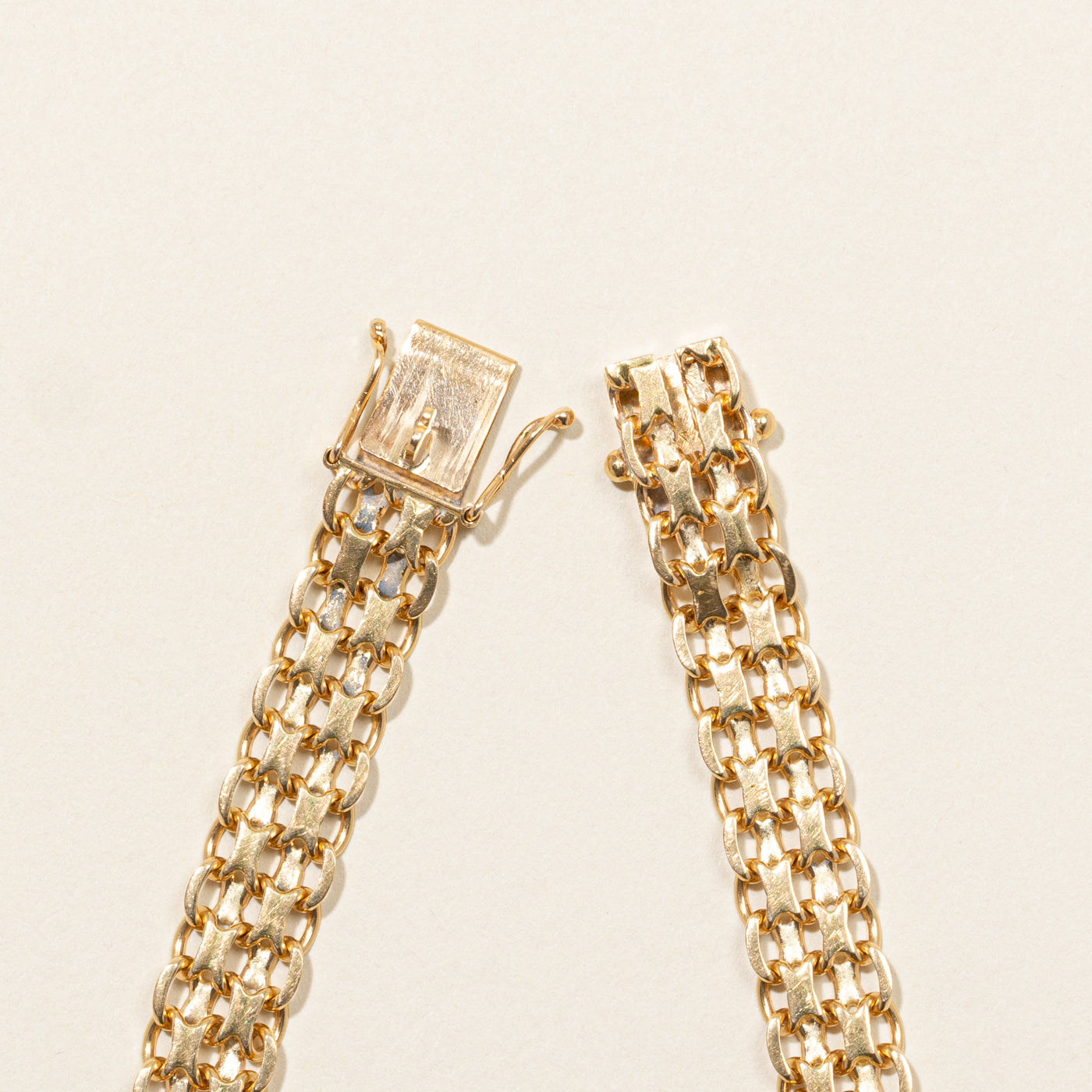 18k Yellow Gold Bismarck Chain Bracelet | 8"