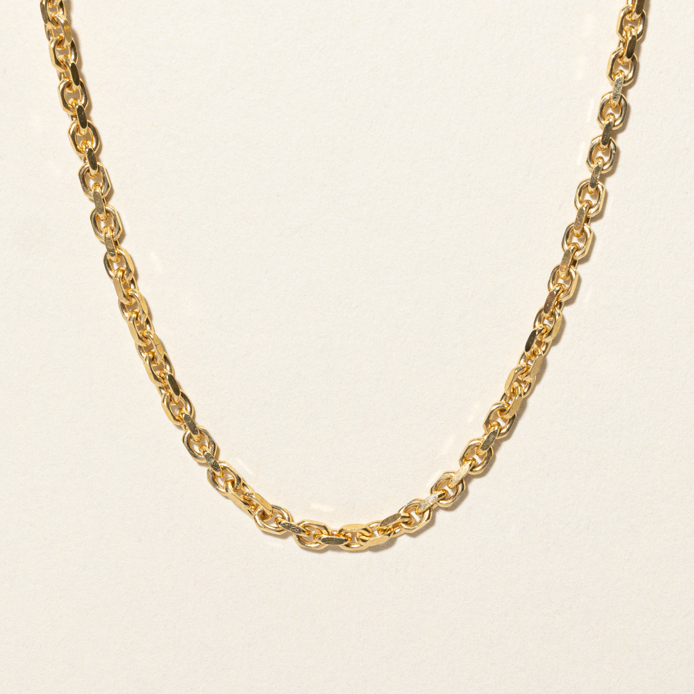 18k Yellow Gold Cable Link Chain | 18"