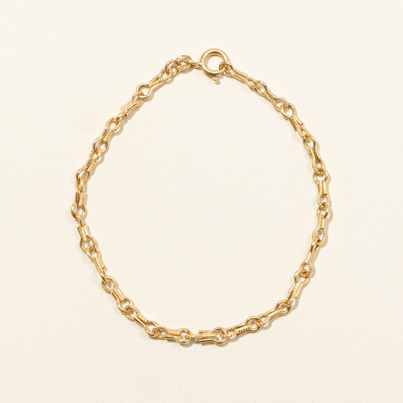 18k Yellow Gold Keyhole Chain Bracelet | 7.5"
