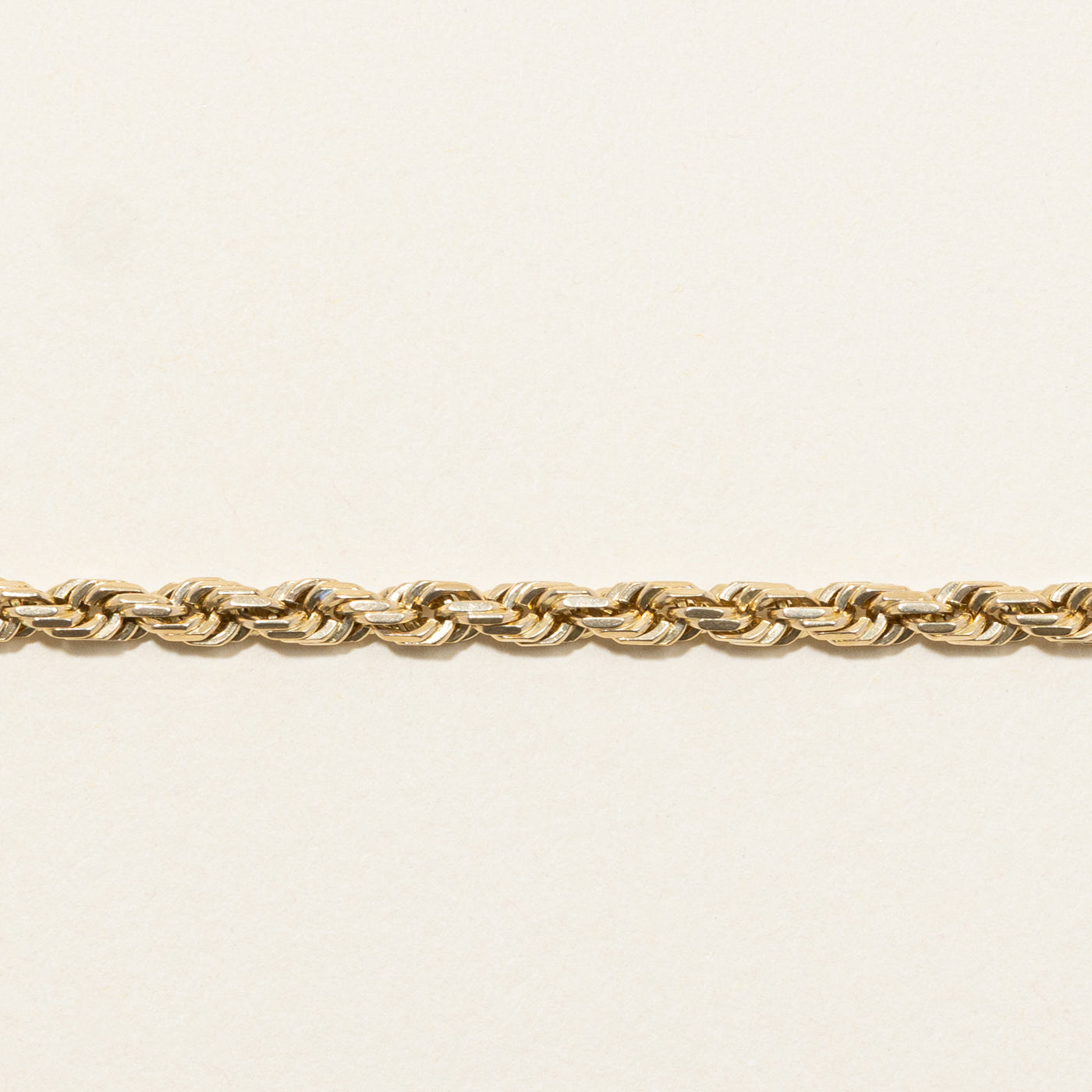 10k Yellow Gold Rope Chain Bracelet | 8"