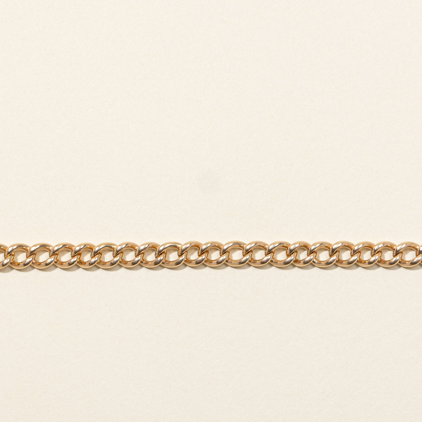 9k Rose Gold Curb Link Watch Chain | 10.5"