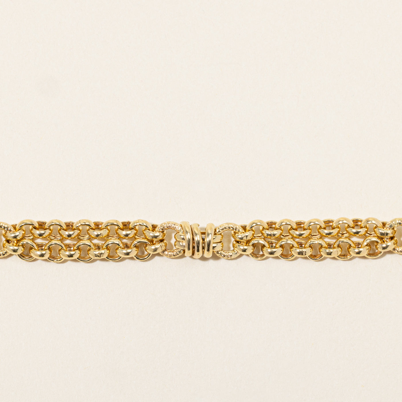 9k Yellow Gold Layered Rolo Chain Bracelet | 7"