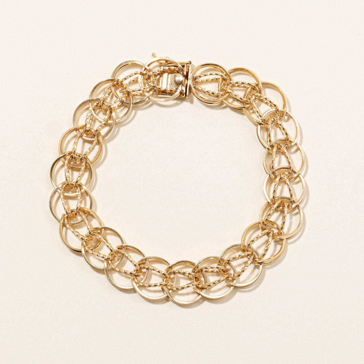 14k Rose Gold Circle Link Bracelet | 7.75"