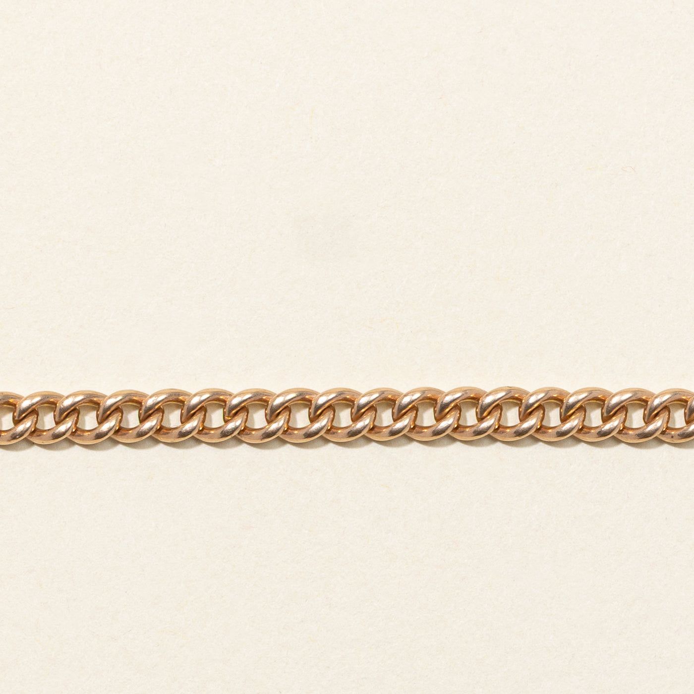 10k Rose Gold Horse Charm Curb Link Watch Chain | 11.5"