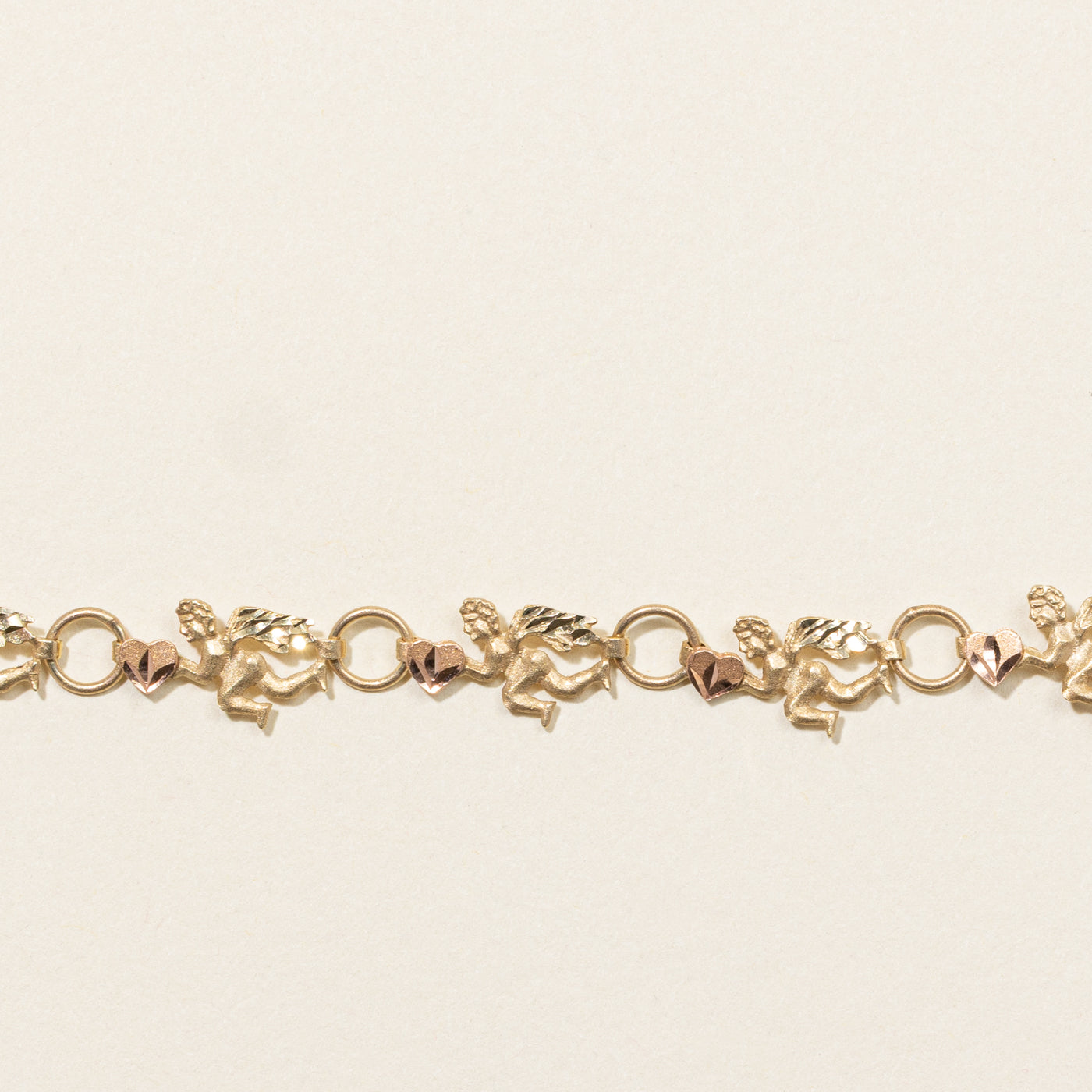 10k Yellow Gold Cherub Chain Bracelet | 7"