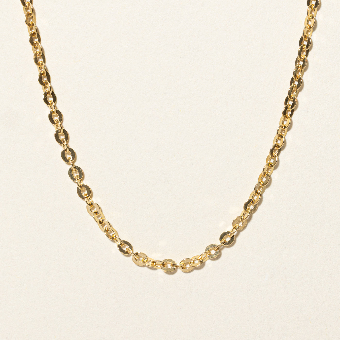 18k Yellow Gold Flat Cable Chain | 16"