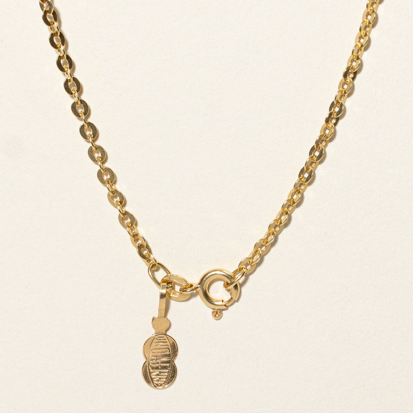 18k Yellow Gold Flat Cable Chain | 16"